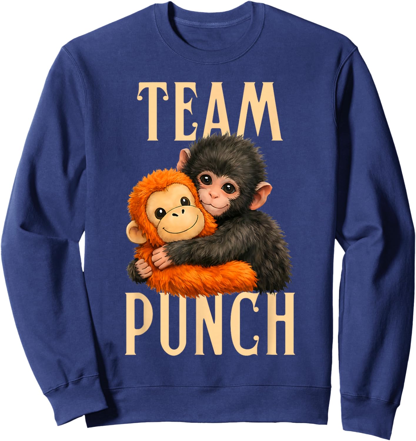 Baby Punch Monkey Shirt Punch Hug Big Love Sweatshirt - Sweatshirt | Navy
