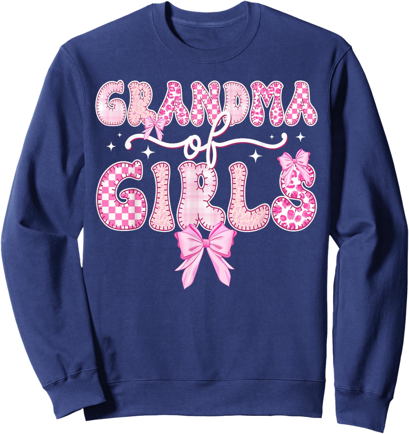 Grandma of Girls Grandma Girls Grandmother Coquette Sweatshirt - Sweatshirt | Navy