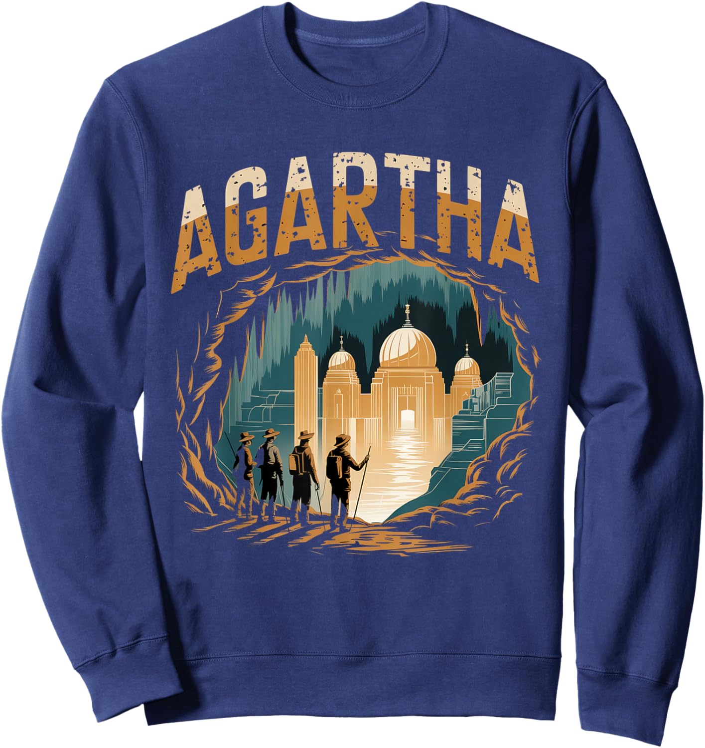 Agartha City UFO Conspiracy Theory Sci Fi Gaming Sweatshirt - Sweatshirt | Navy