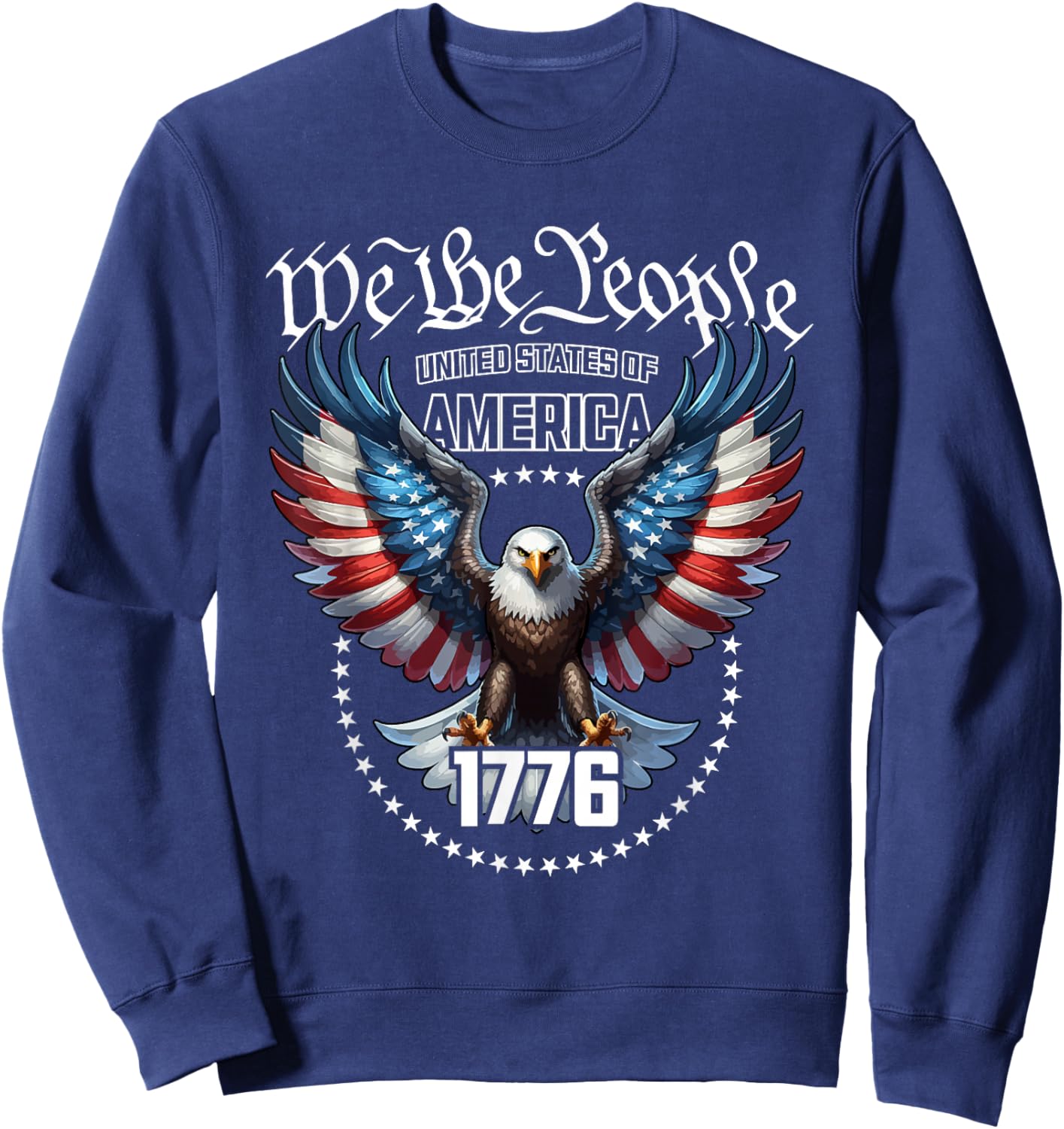 USA Patriotic American Flag Theme Eagle Design Sweatshirt - Sweatshirt | Navy
