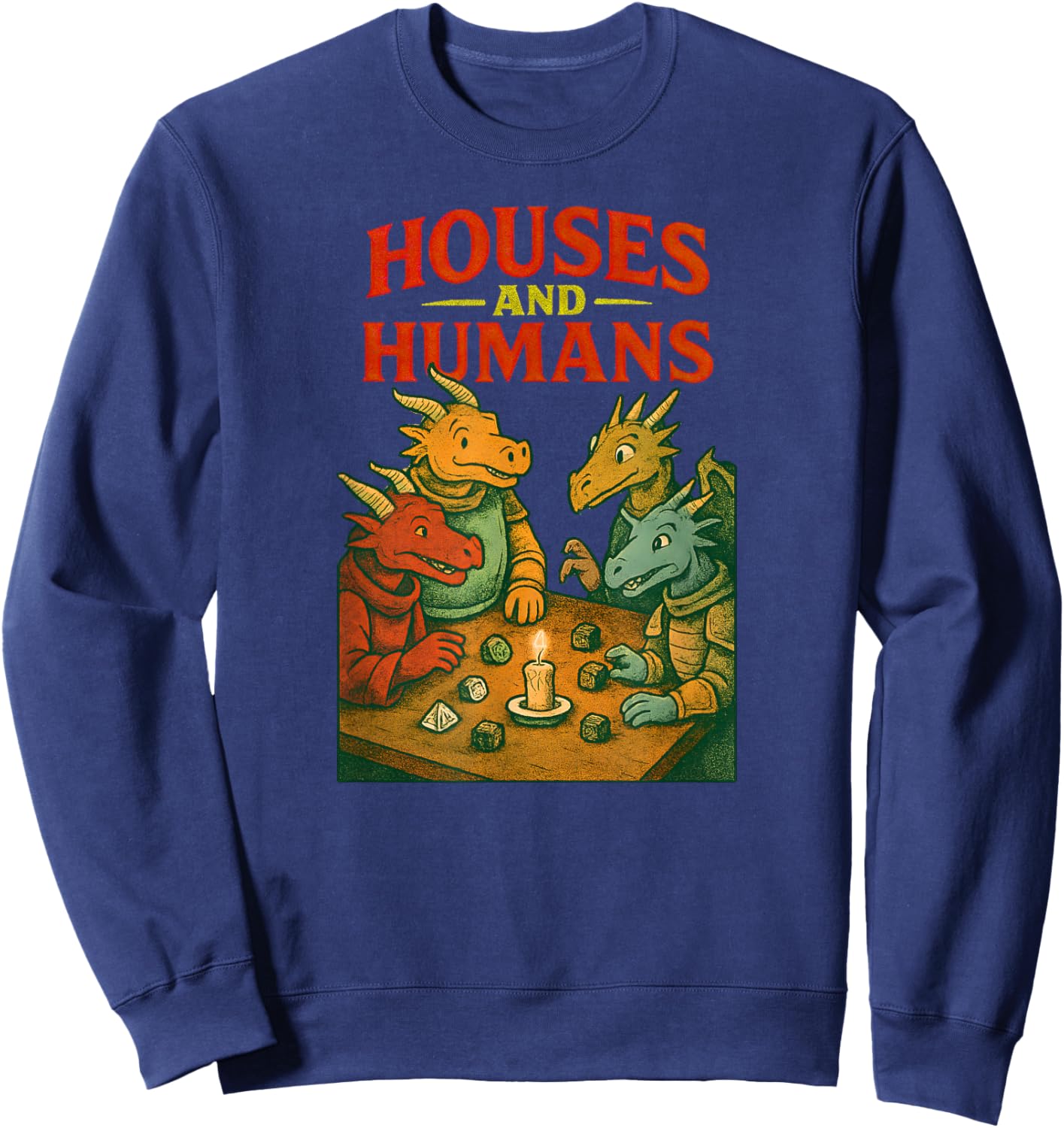 Houses and Humans Gaming Funny RPG Gamer Men Boys Kids Sweatshirt - Sweatshirt | Navy