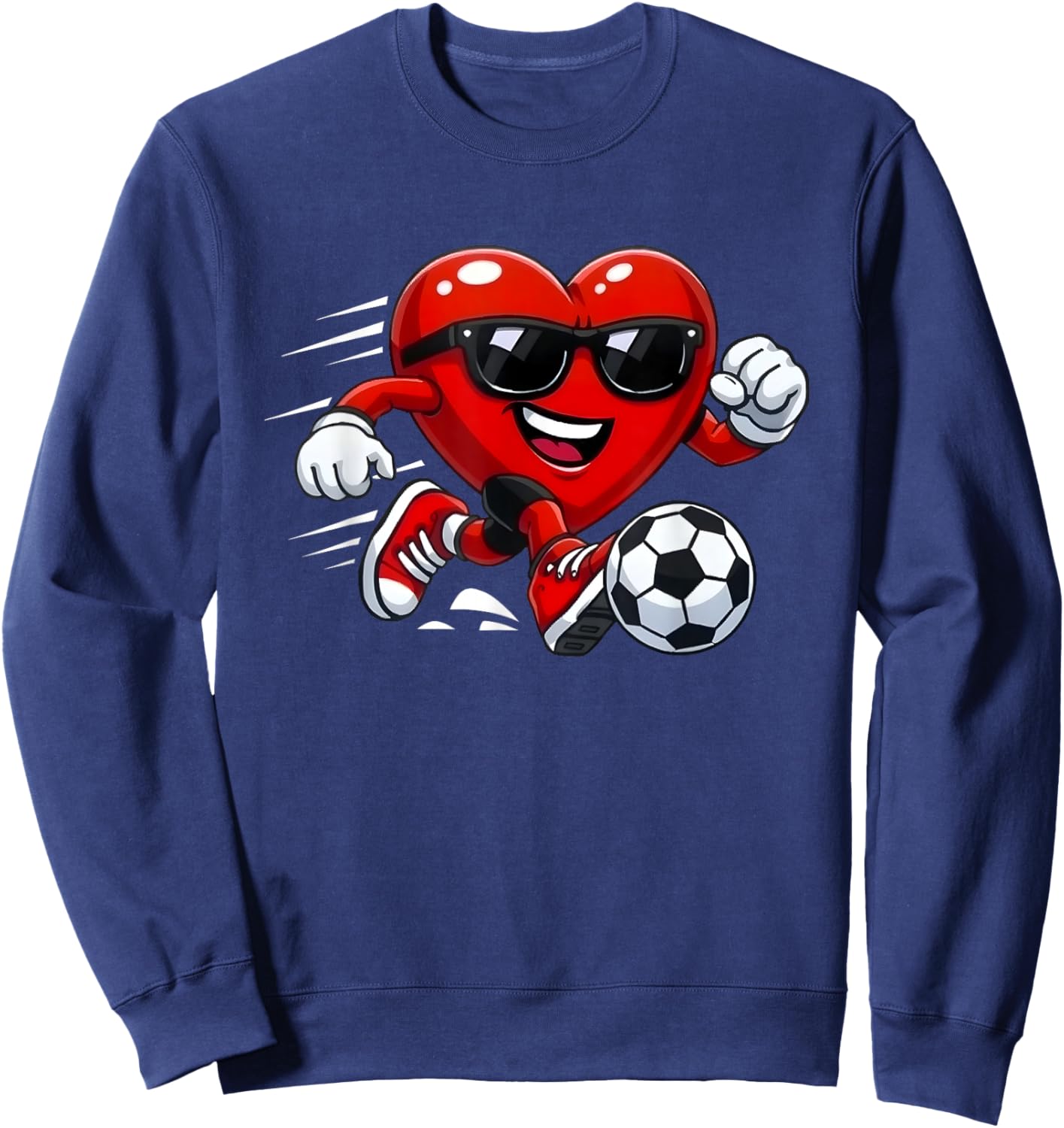 Valentine Soccer Heart Drip Sport Love Valentines Day Boys Sweatshirt - Sweatshirt | Navy