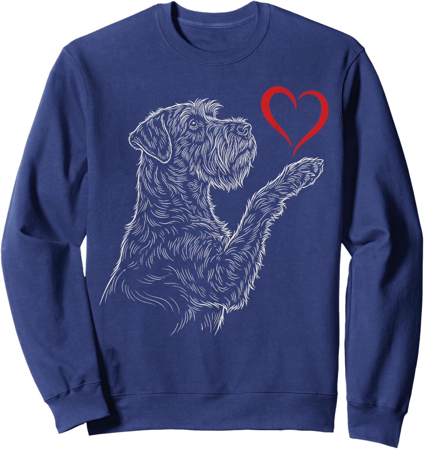 Schnauzer Lover Dog Art Holding Heart Valentines Sweatshirt - Sweatshirt | Navy