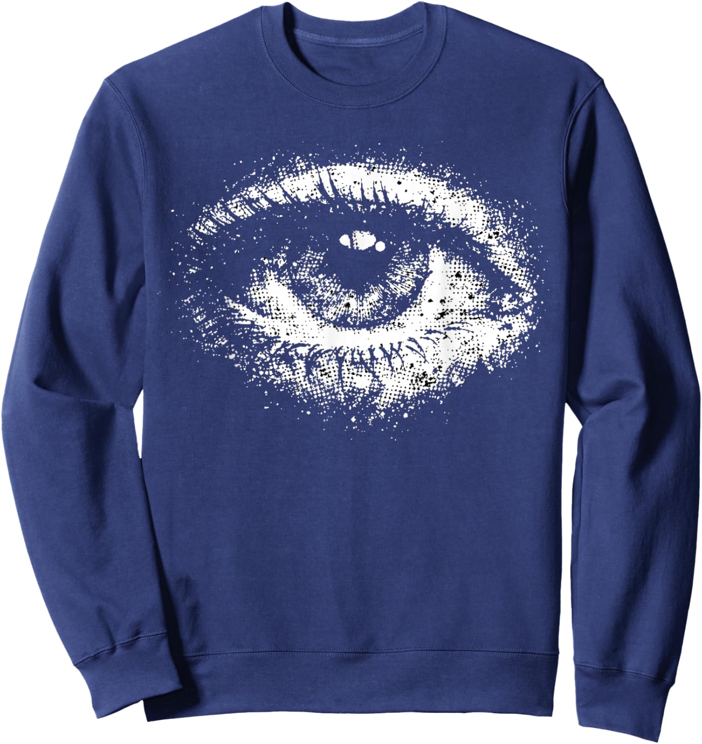 Cyber Goth y2k Occult Eye Aesthetic Dark Art Vintage 2000s Sweatshirt - Sweatshirt | Navy