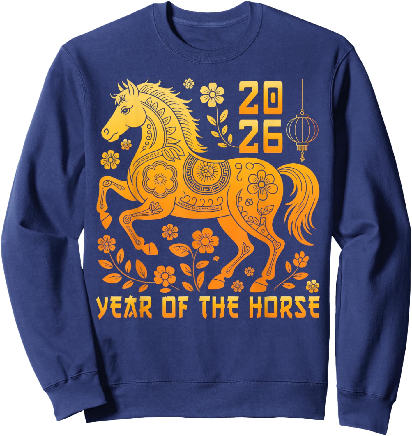 Chinese New Year 2026 Year of The Horse Lunar Zodiac Horse Sweatshirt - Sweatshirt | Navy