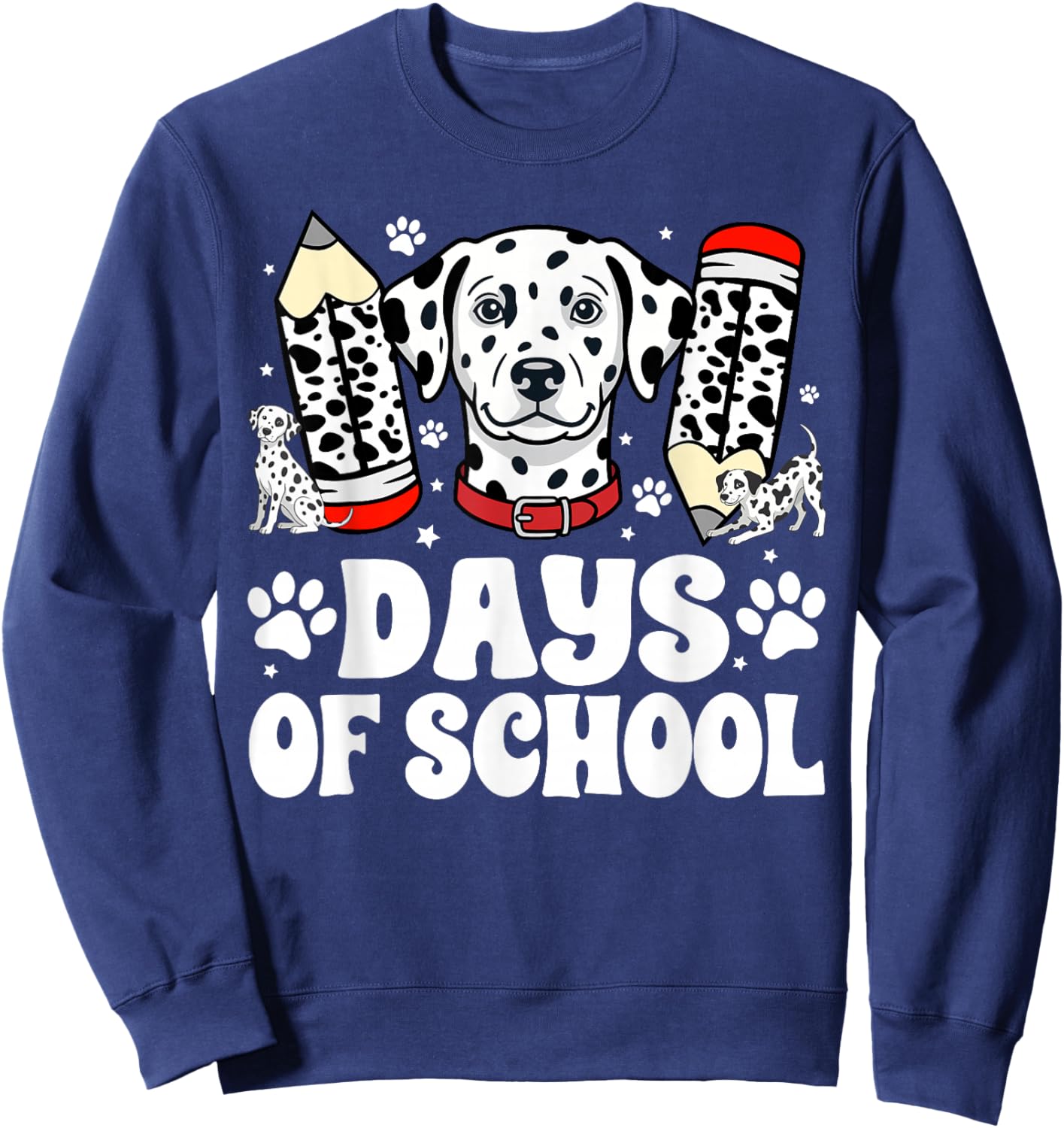 101 Days Smarter Funny Dog 100th Day of School Boys Girls Sweatshirt - Sweatshirt | Navy