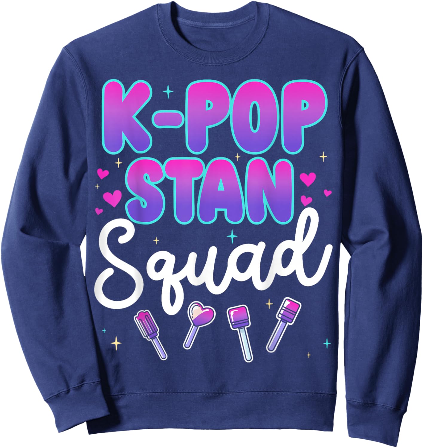 K-Pop Stan Squad Music Lover Korean Fan Sweatshirt - Sweatshirt | Navy
