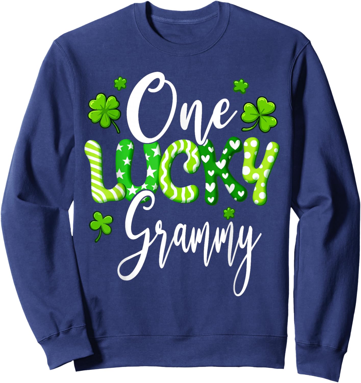 One Lucky Grammy Shamrock Grammy St Patrick's Day Sweatshirt - Sweatshirt | Navy
