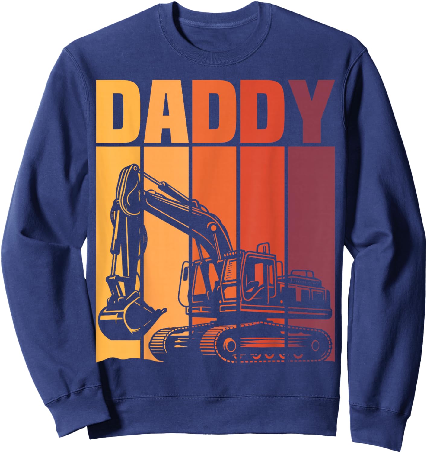 Daddy Excavator Matching Family Construction Birthday Party Sweatshirt - Sweatshirt | Navy