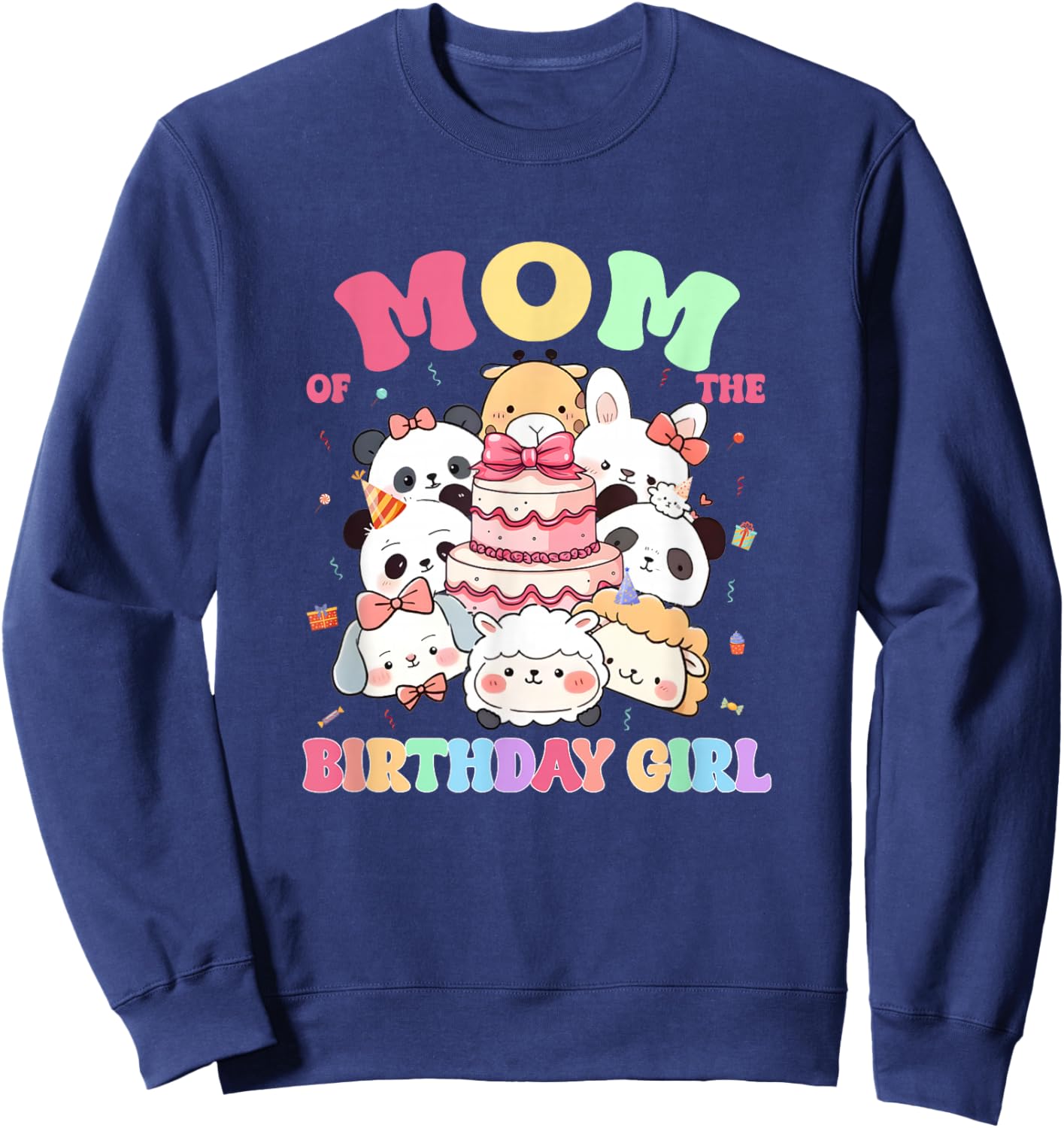 Birthday Family Squish Squad Mom of The Birthday Girl Sweatshirt - Sweatshirt | Navy