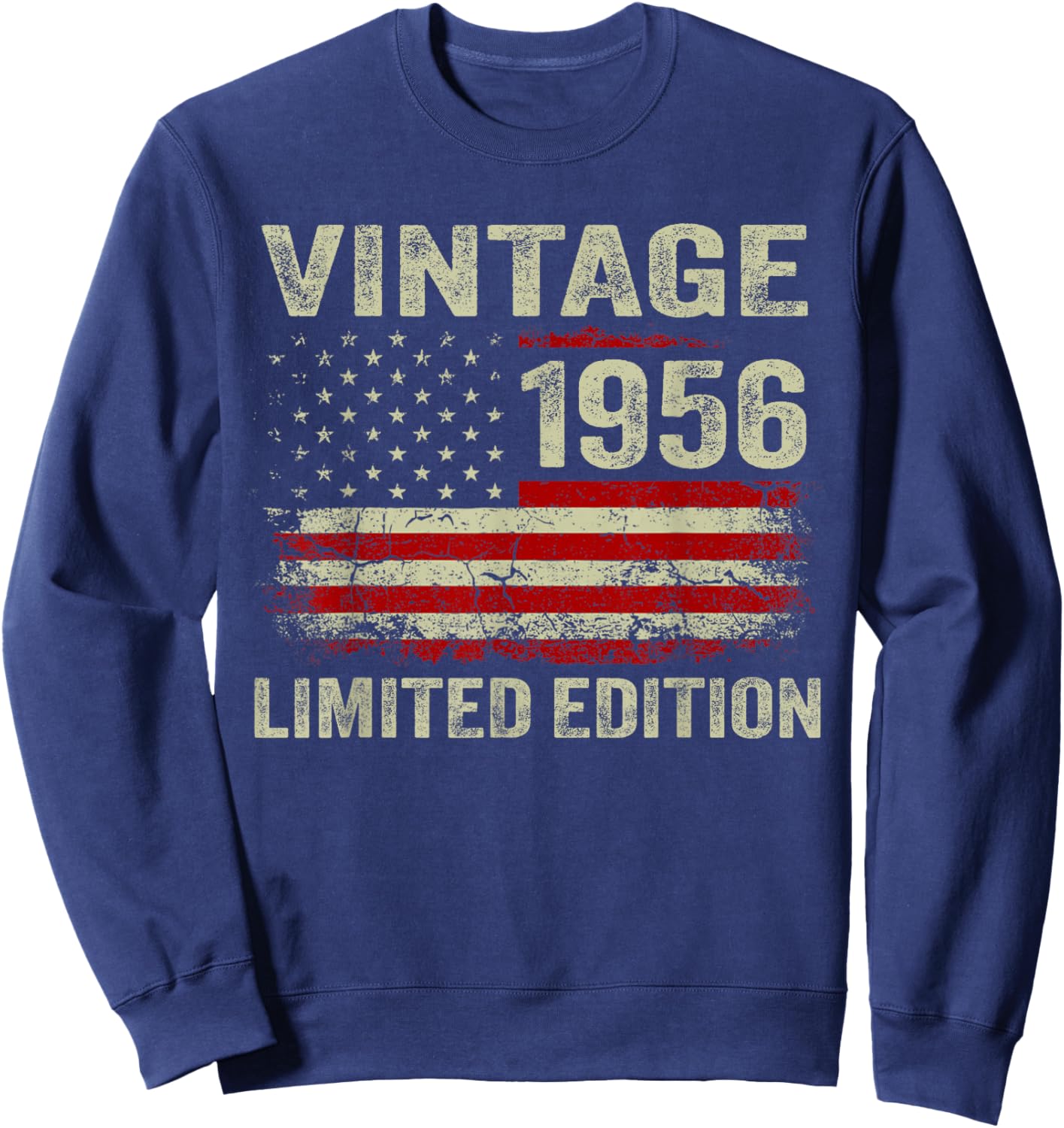 70 Year Old Gifts Vintage 1956 American Flag 70th Birthday Sweatshirt - Sweatshirt | Navy