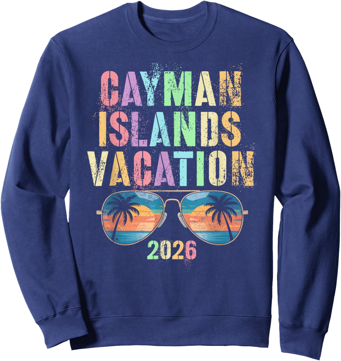 Kids Cayman Islands Vacation 2026 Trip Swim Vacay Matching Sweatshirt - Sweatshirt | Navy