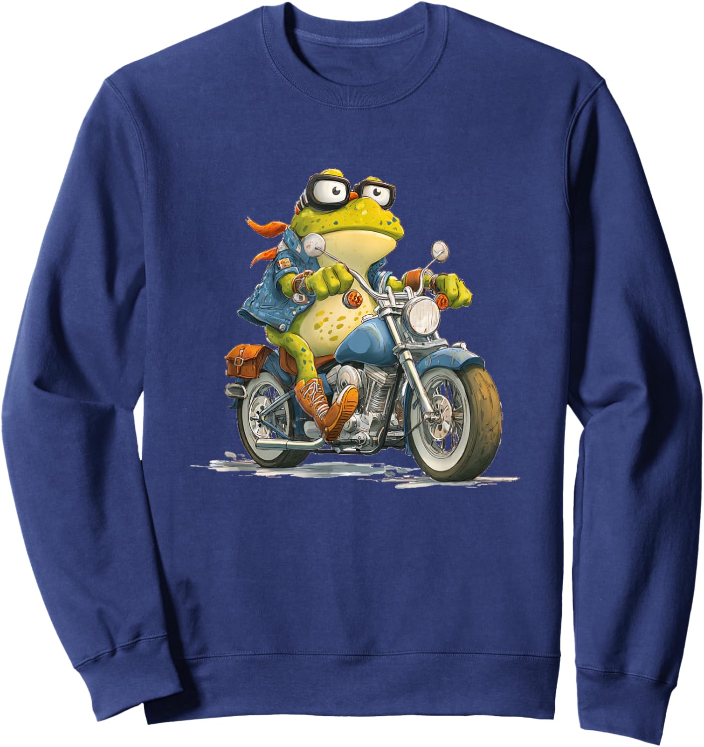 Awesome Motorcycle Toad Costume for Frogs and Bikes Sweatshirt - Sweatshirt | Navy
