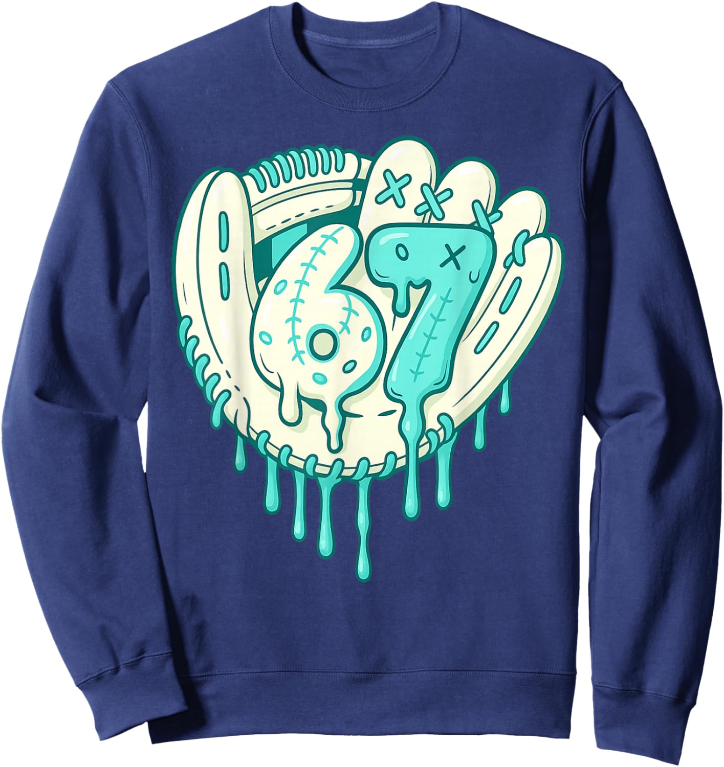 67 Meme Funny Six Seven for Boys and Girls Cool Sweatshirt - Sweatshirt | Navy