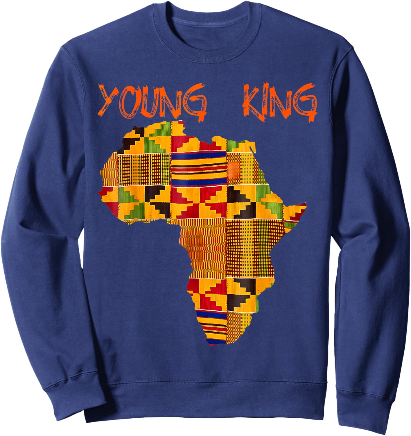 Black History Young King Africa Map African Boys Kids Men Sweatshirt - Sweatshirt | Navy