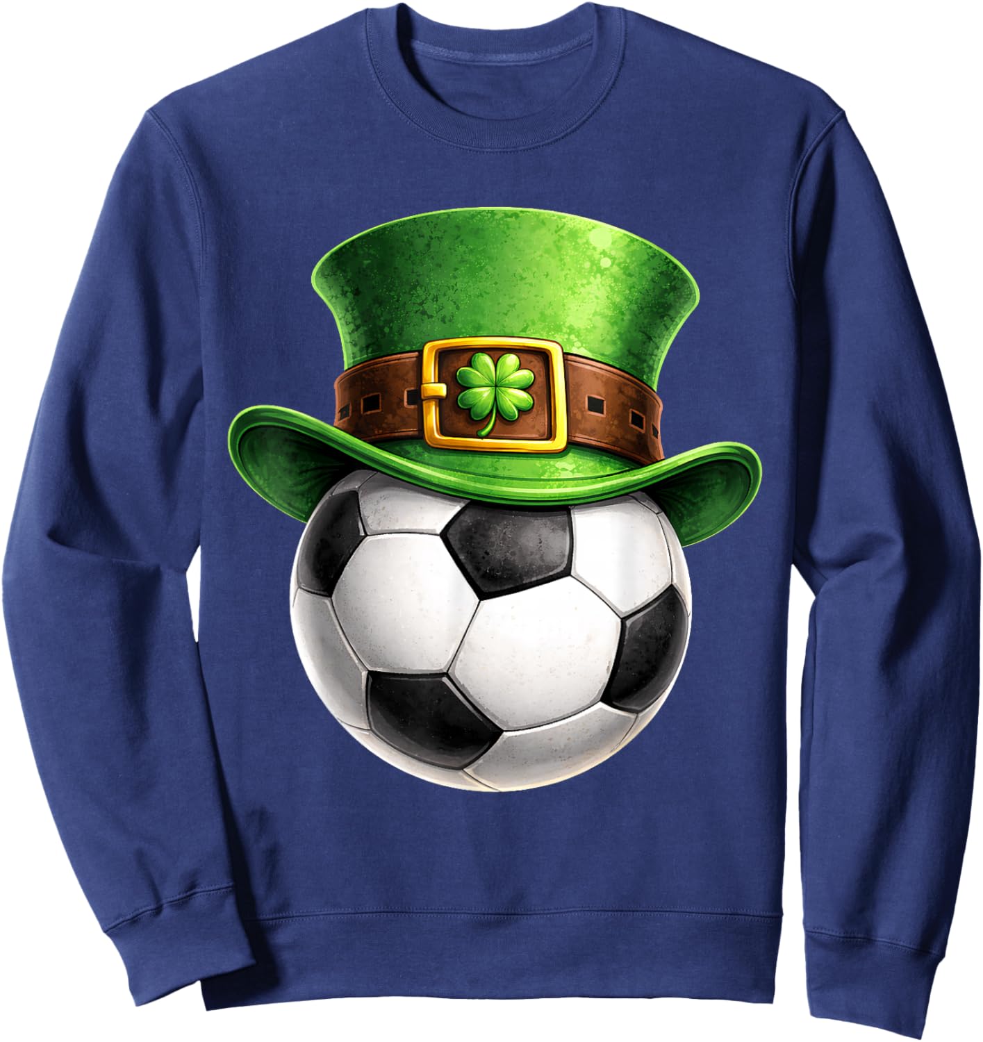 Soccer Saint Patricks Day Men Boys Kids Sport Green Shamrock Sweatshirt - Sweatshirt | Navy