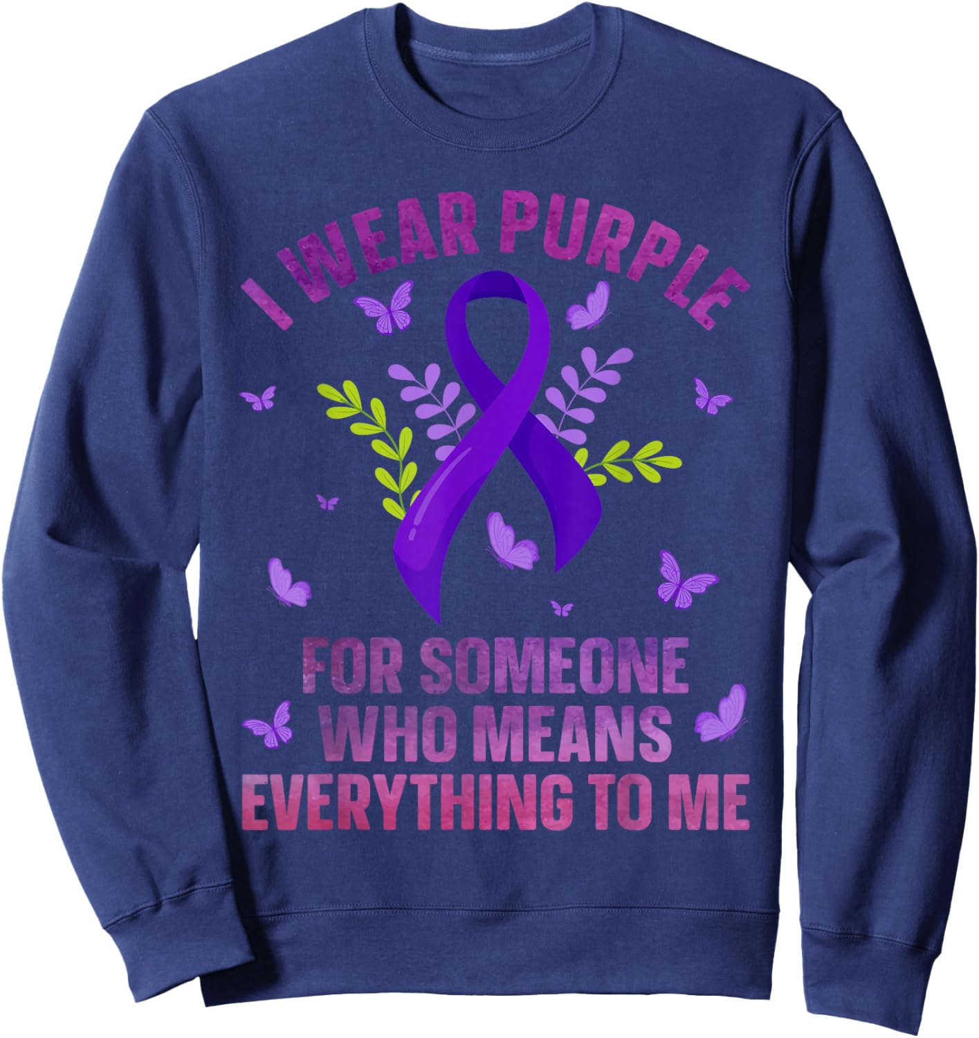 Funny Epilepsy Awareness Art Women Support Epilepsy Sweatshirt - Sweatshirt | Navy