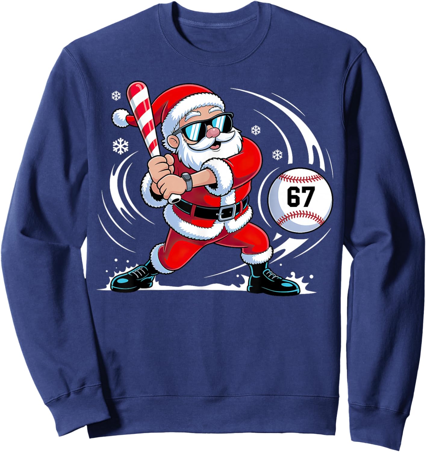Baseball Santa 67 Christmas Xmas Sweatshirt - Sweatshirt | Navy