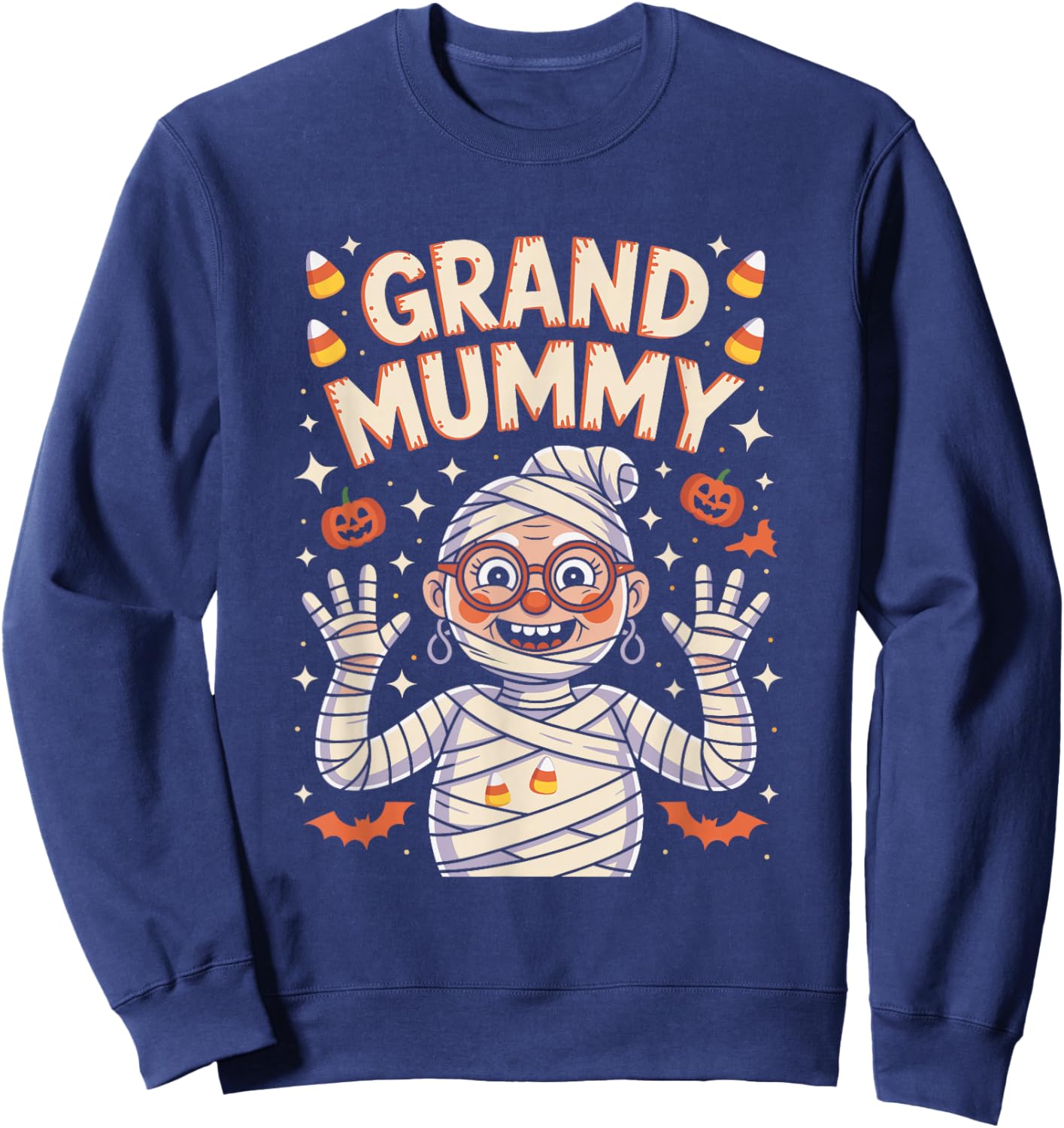 Grand Mummy Halloween Grandma Costume Sweatshirt - Sweatshirt | Navy