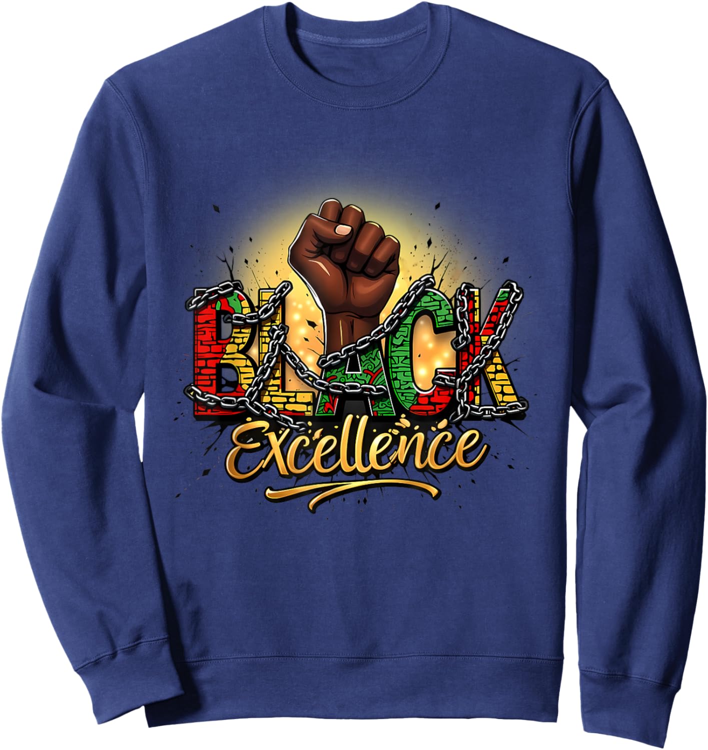 Black Excellence Black Power Melanin Black History Month Sweatshirt - Sweatshirt | Navy
