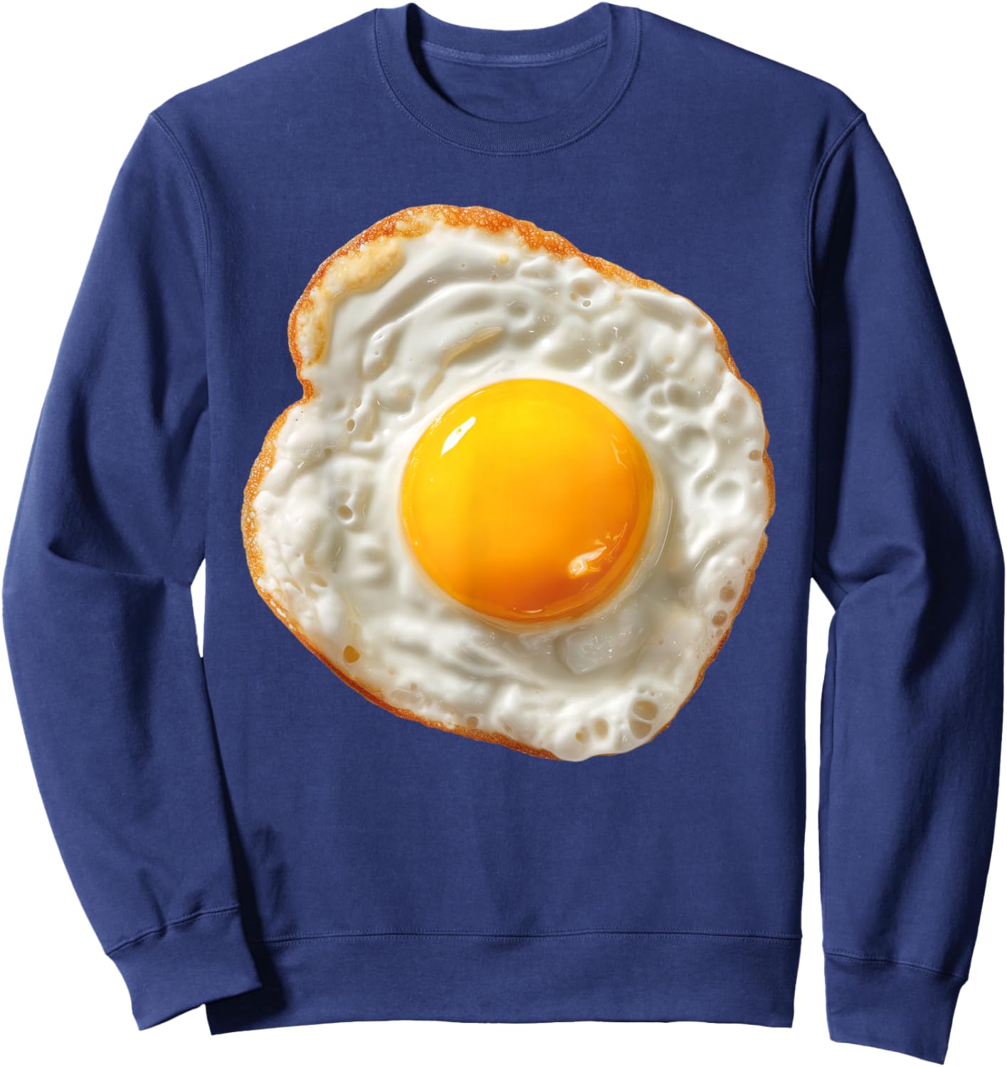 Fried Egg Funny Halloween Food Costume Graphic Sweatshirt - Sweatshirt | Navy