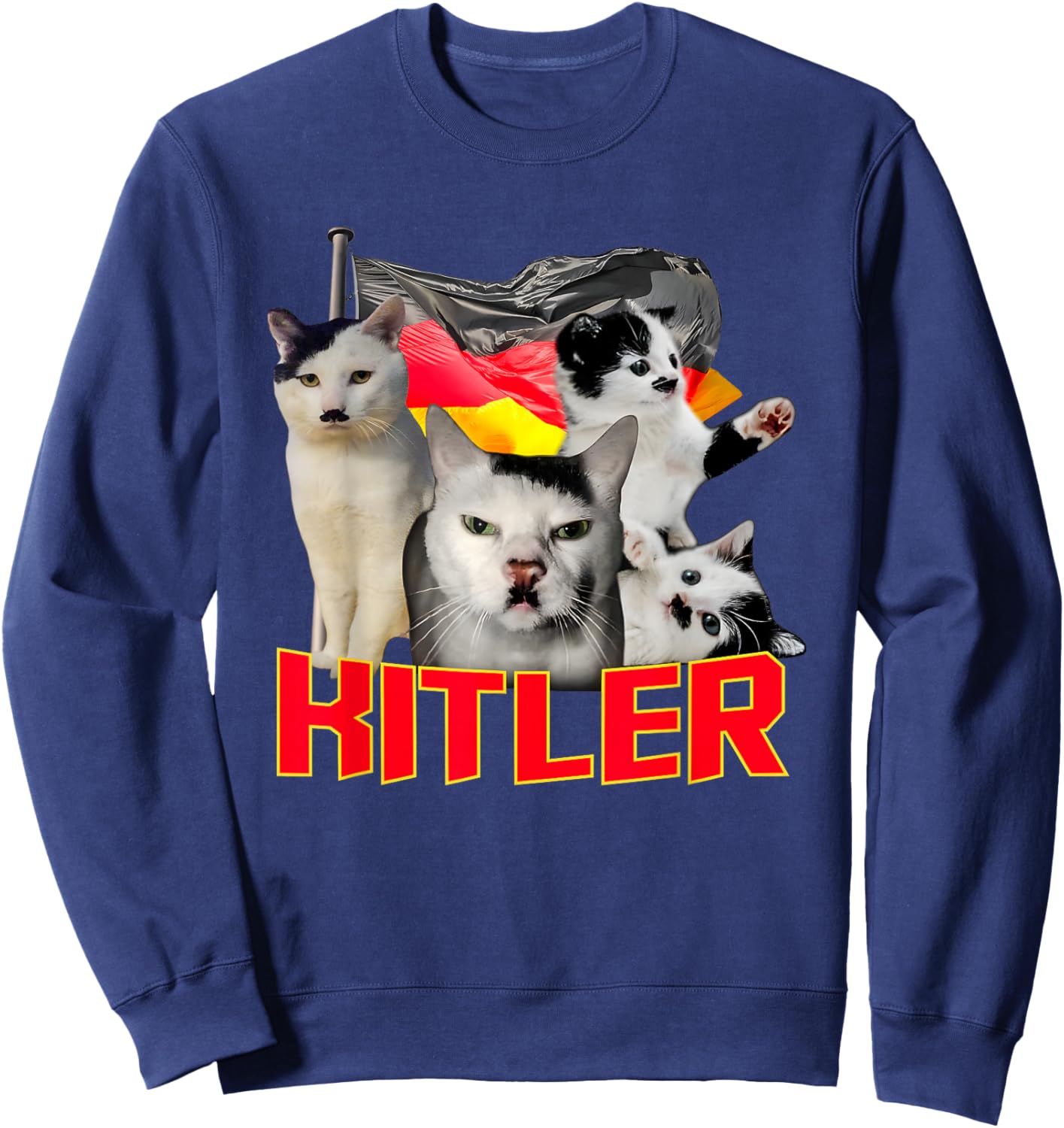 Kitler Cat Meme Funny Women Sweatshirt - Sweatshirt | Navy