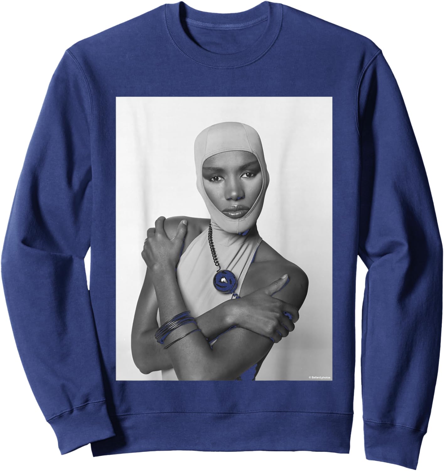 Fashion & Music Icon Grace Jones by Allan Ballard Sweatshirt - Sweatshirt | Navy