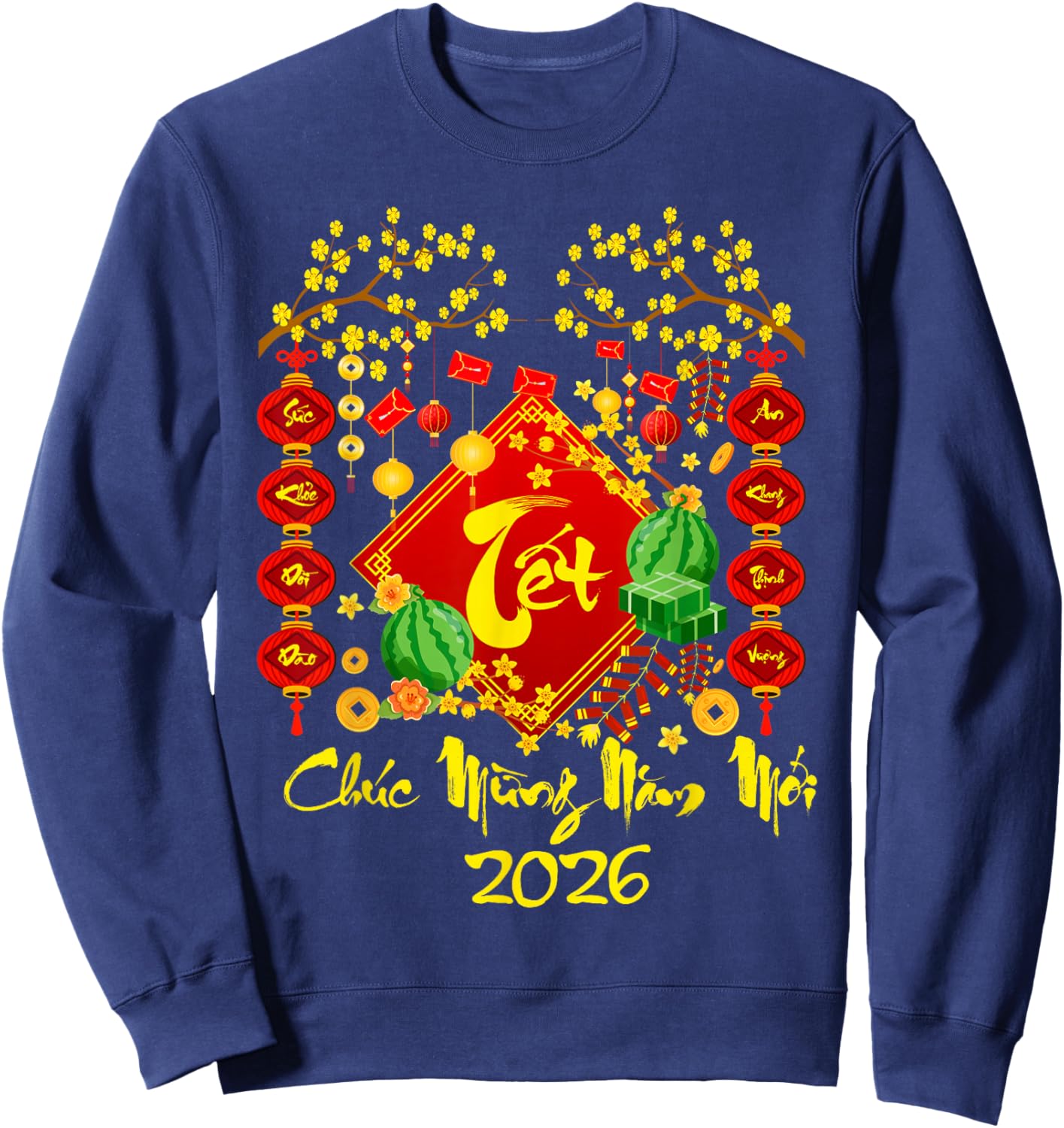 TET 2026 Chuc Mung NAM Moi Horse Vietnamese Lunar New Year Sweatshirt - Sweatshirt | Navy