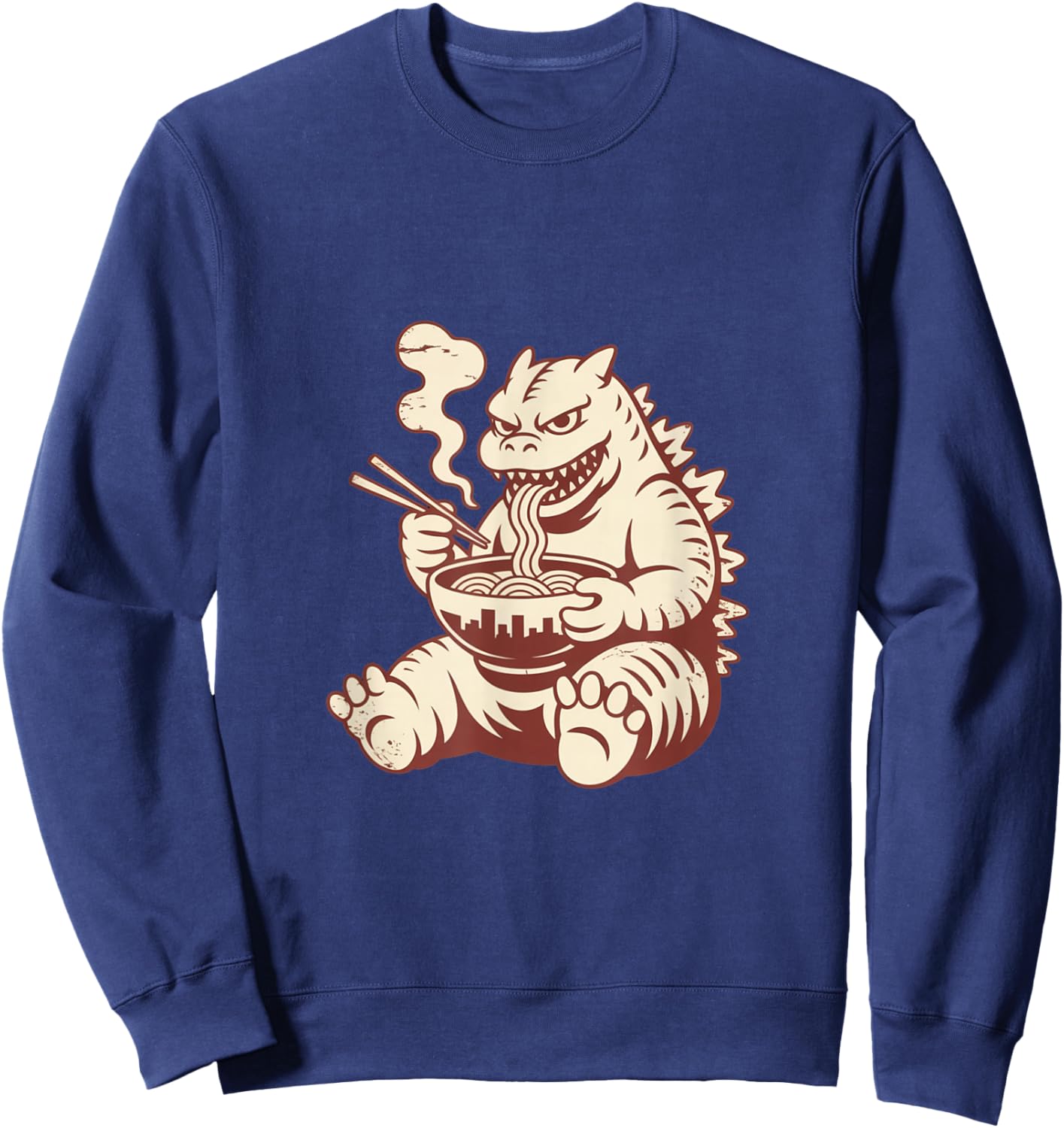 Retro Kaiju Ramen Kawaii Fun Japanese Noodle Food Lover Gift Sweatshirt - Sweatshirt | Navy