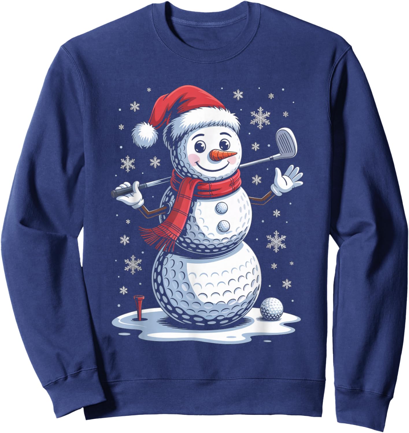 Snowman Golf Ball for Christmas Golf Ball Christmas Boys Sweatshirt - Sweatshirt | Navy