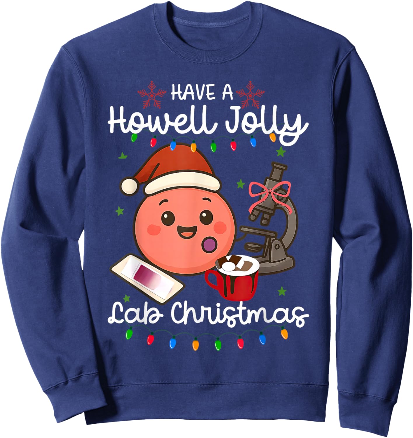 Hematology Medical Lab Science Teacher Holiday Christmas Sweatshirt - Sweatshirt | Navy