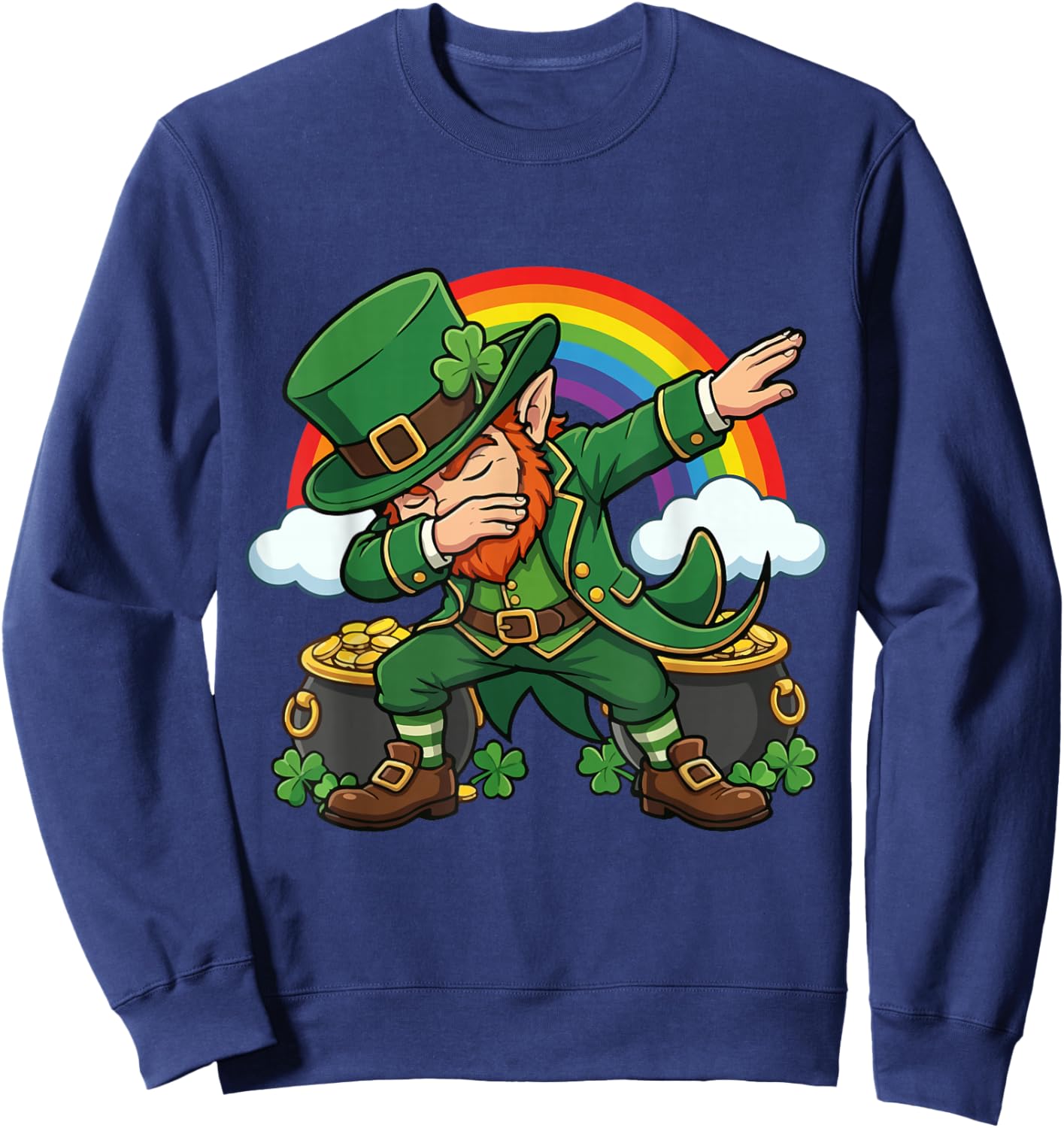 Dabbing Leprechaun St Patricks Day Leprechaun Boys Girls Men Sweatshirt - Sweatshirt | Navy