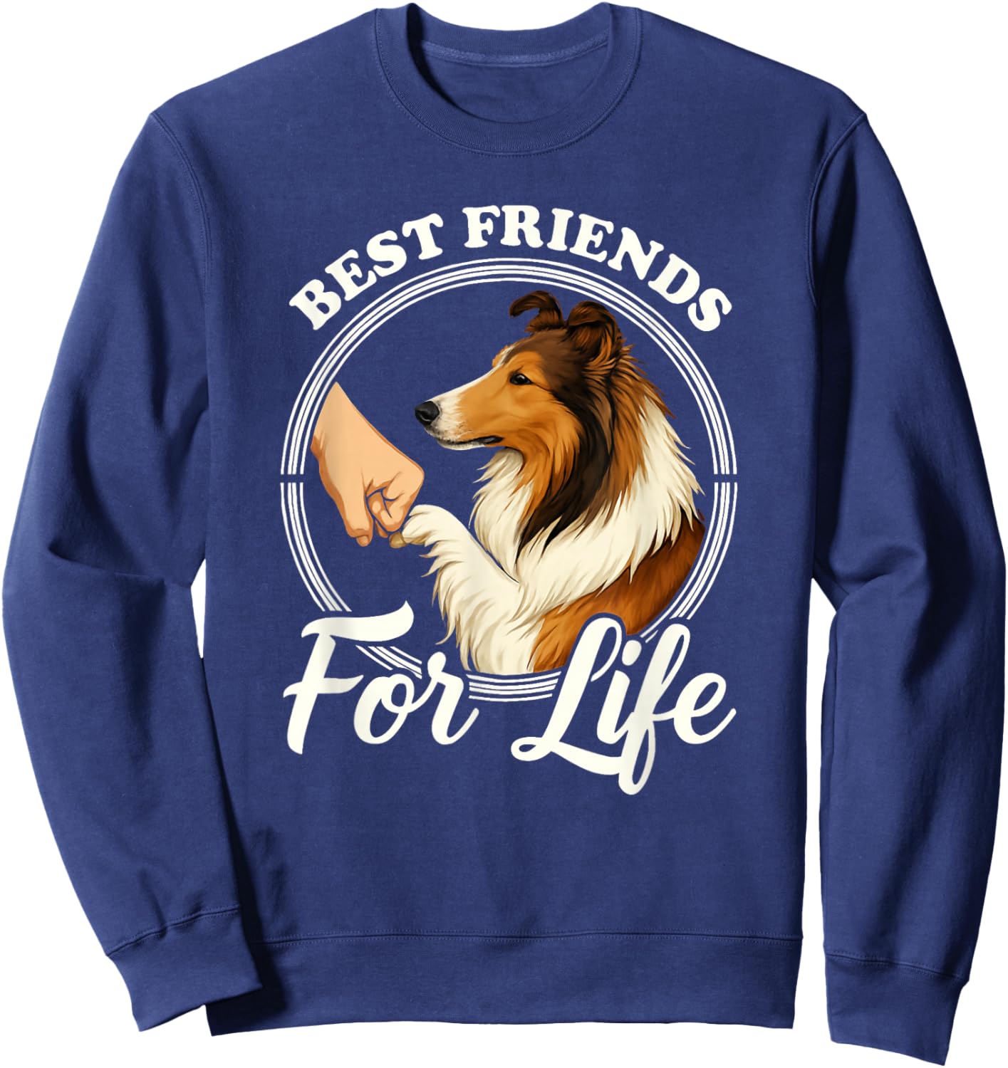 Rough Collie Dog Lover Design Beautiful Collie Sweatshirt - Sweatshirt | Navy