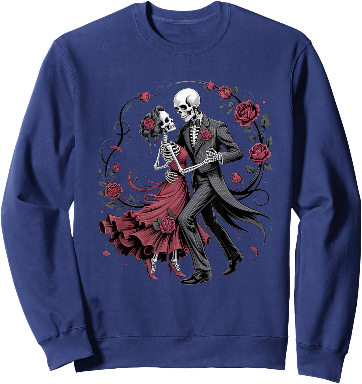 Skeleton Tango Halloween Costume Spooky Dancers Dancing Love Sweatshirt - Sweatshirt | Navy
