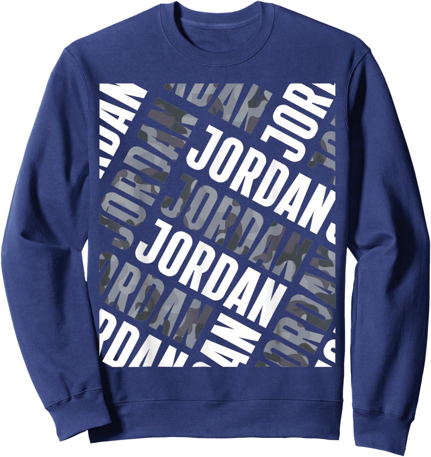 Diagonal Jordan Pattern Jordan Grey Camo Pattern Men Women Sweatshirt - Sweatshirt | Navy