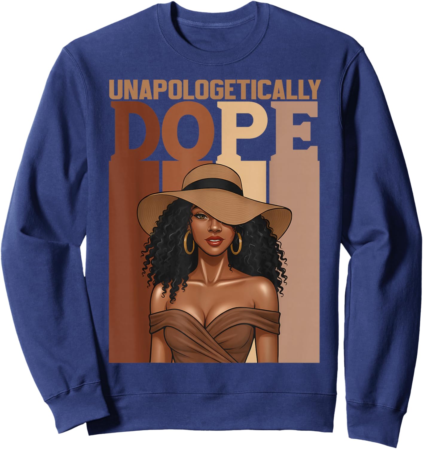 Black Women Unapologetically Dope Black History Afro Girls Sweatshirt - Sweatshirt | Navy