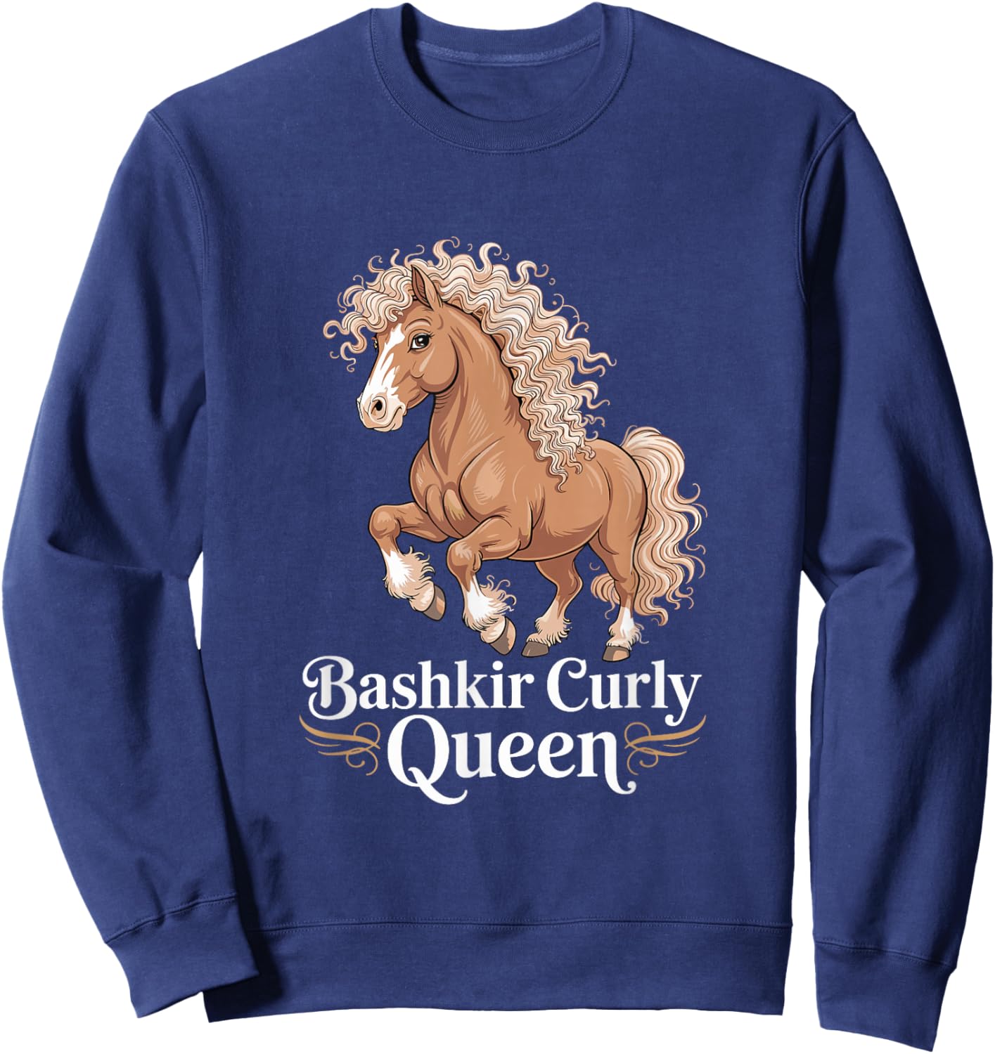Bashkir Curly Queen Horse Lover Equestrian Sweatshirt - Sweatshirt | Navy