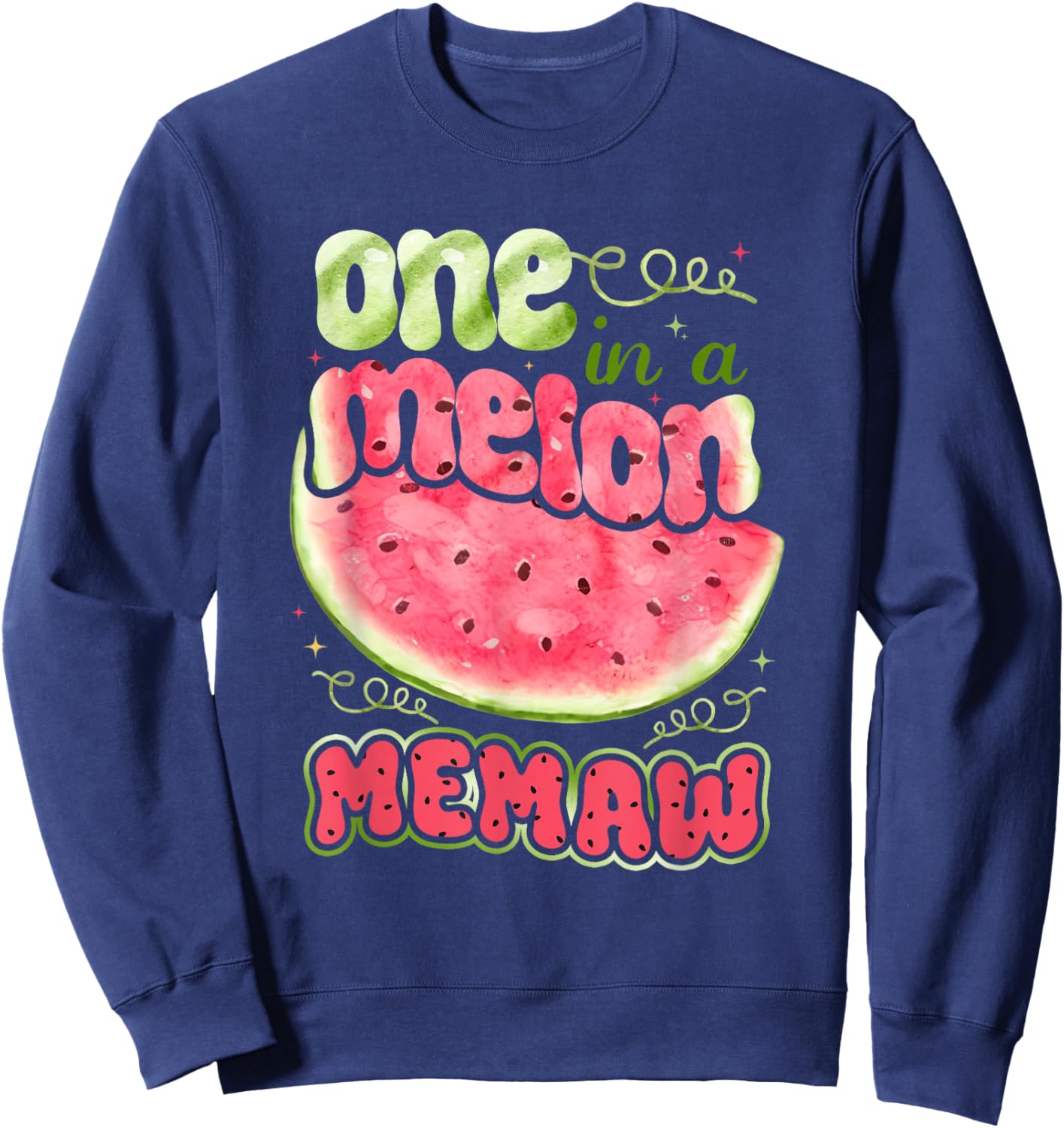 One in a Melon Memaw 1st Birthday Party Family Matching Sweatshirt - Sweatshirt | Navy