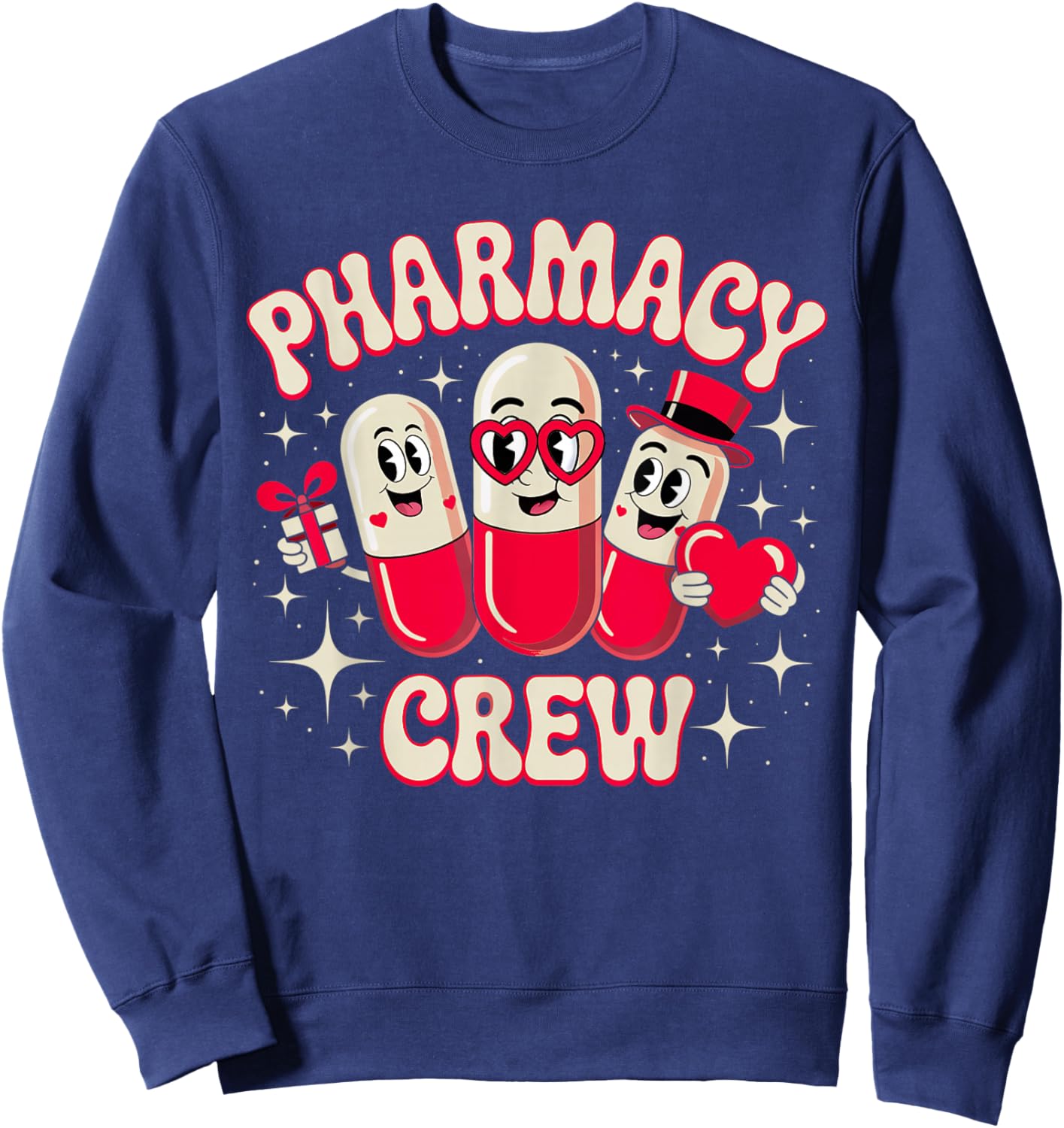 Pharmacy Crew Valentine for Pharmacist Technician Sweatshirt - Sweatshirt | Navy