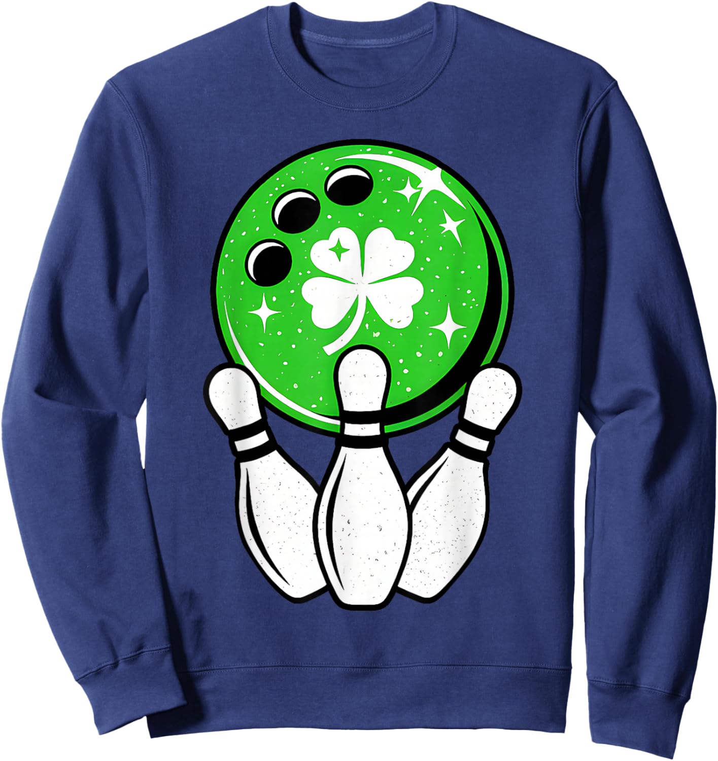 Bowling Shamrock Lucky Clover Irish St Patrick's Day Boys Sweatshirt - Sweatshirt | Navy