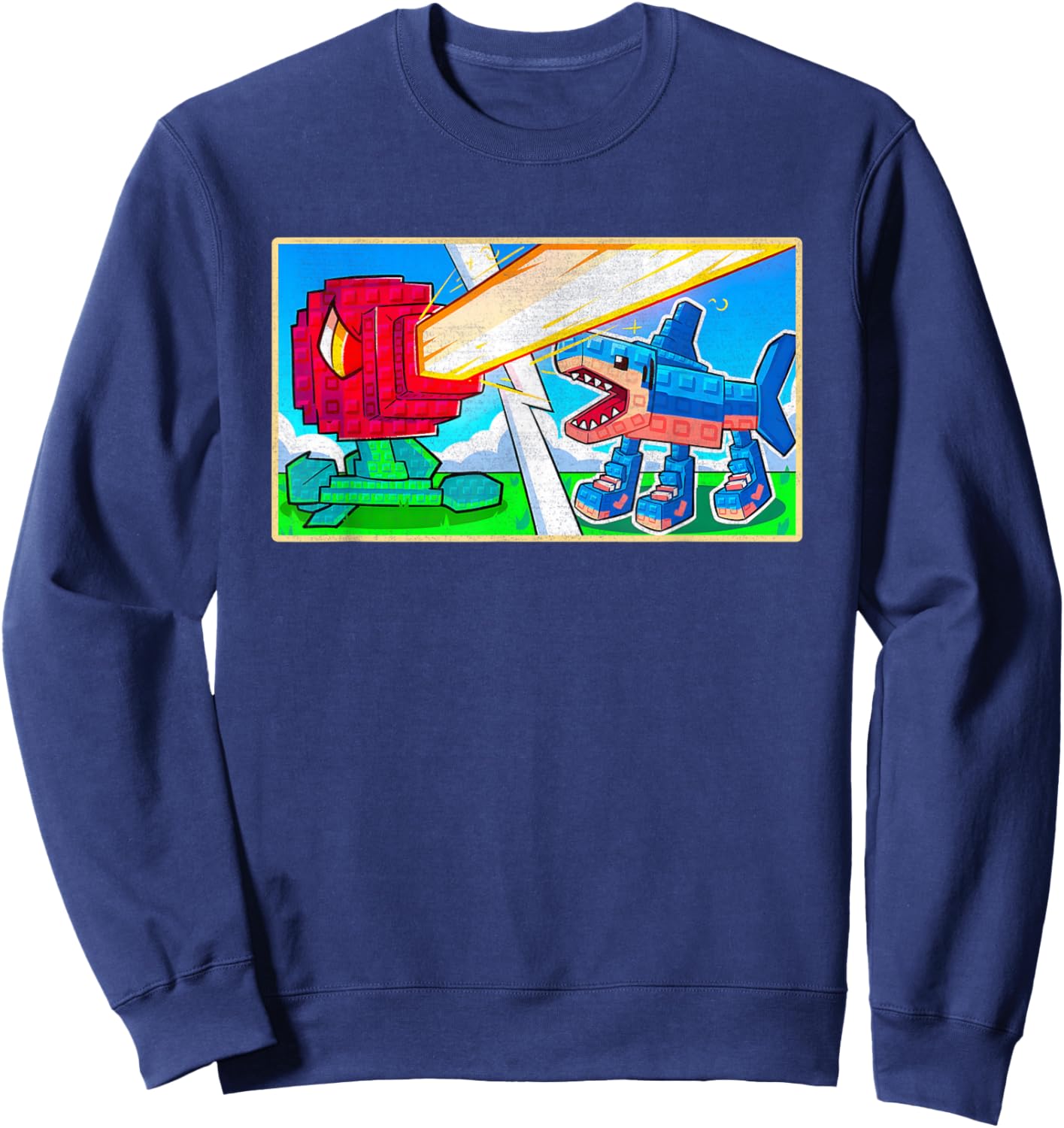 Plants Vs Brainrots Gamers Kids Boys Girls Funny Meme Sweatshirt - Sweatshirt | Navy