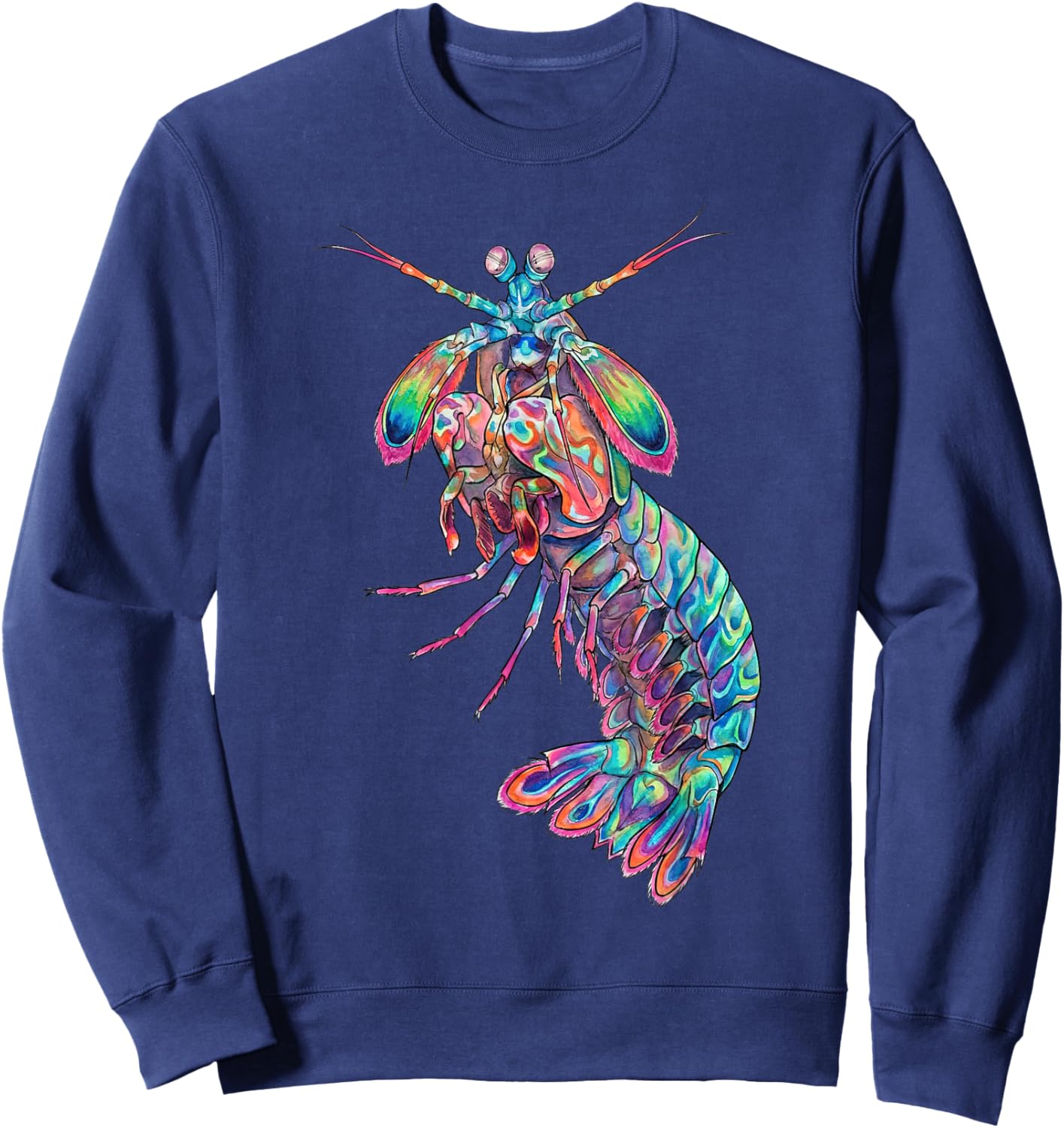 Mantis Shrimp Abstract Ocean Art Marine Life Colorful Sweatshirt - Sweatshirt | Navy