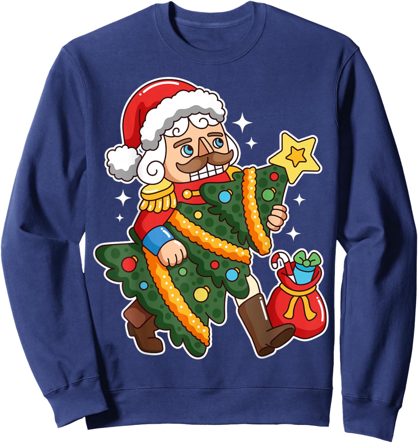 Nutcracker Christmas Tree Funny Festive Holiday Ballet Dance Sweatshirt - Sweatshirt | Navy
