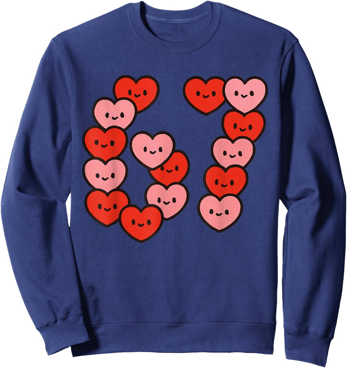 67 Valentine Hearts Funny Six Seven Meme Women Girls Kids Sweatshirt - Sweatshirt | Navy