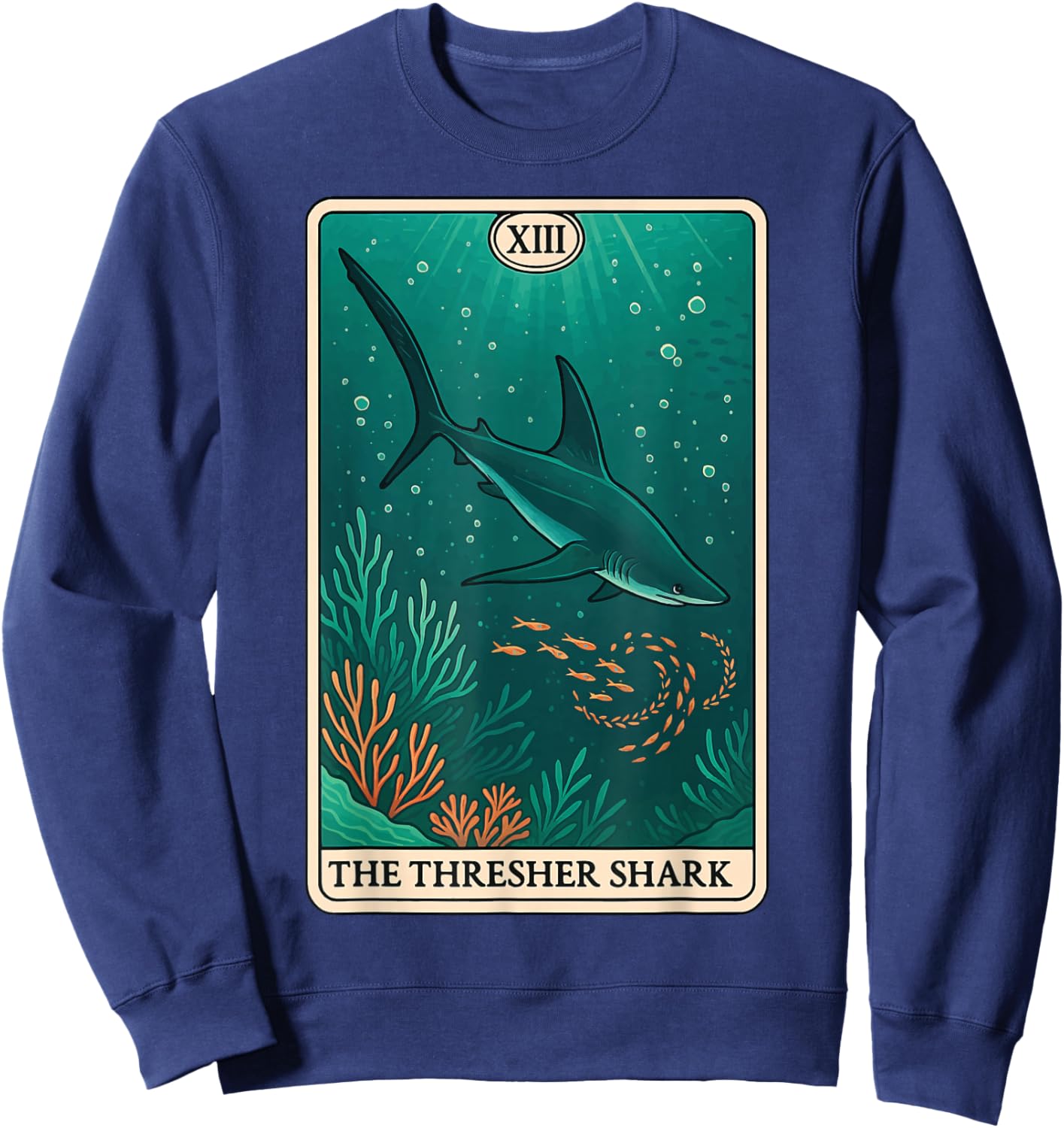 The Thresher Shark Tarot Card Sweatshirt - Sweatshirt | Navy