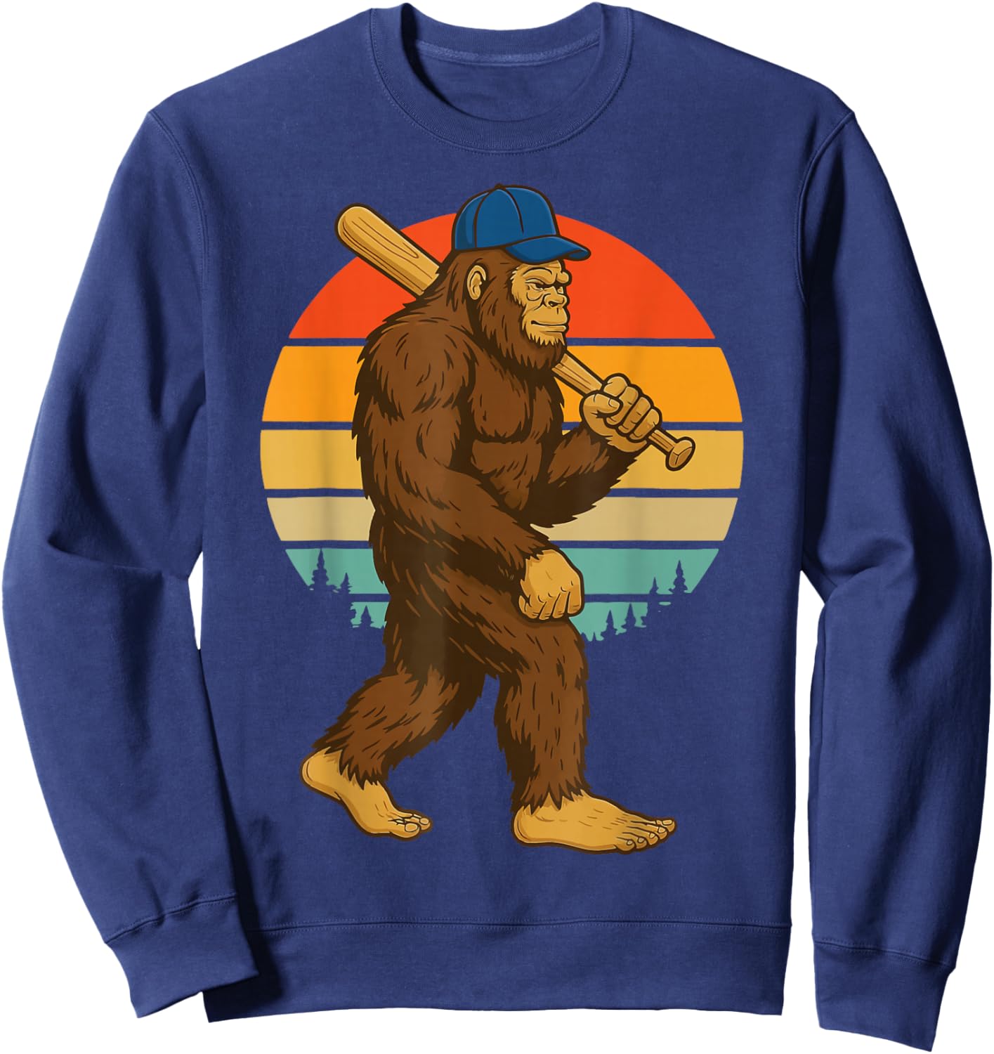 Bigfoot Baseball Retro Sweatshirt - Sweatshirt | Navy