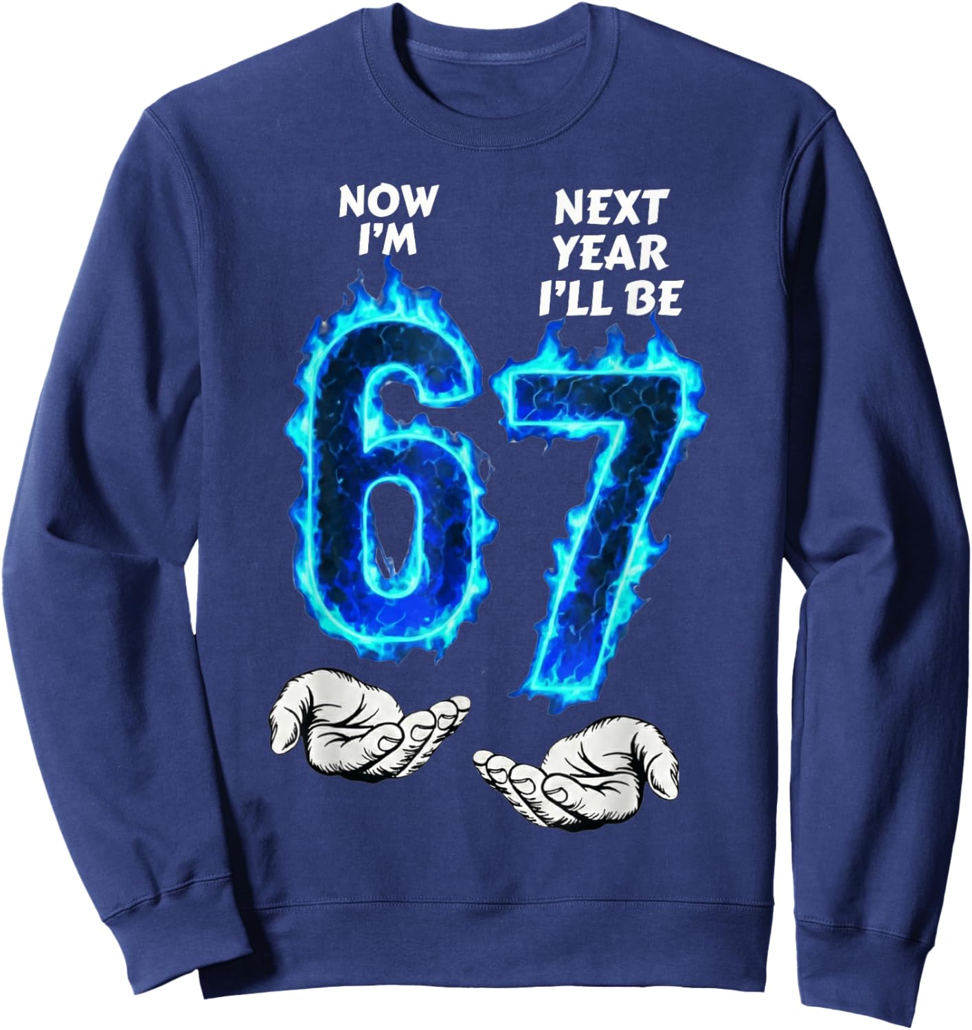 6th Birthday Boys Girls 6 7 Now I'm 6 Next Year I'll be 7 Sweatshirt - Sweatshirt | Navy