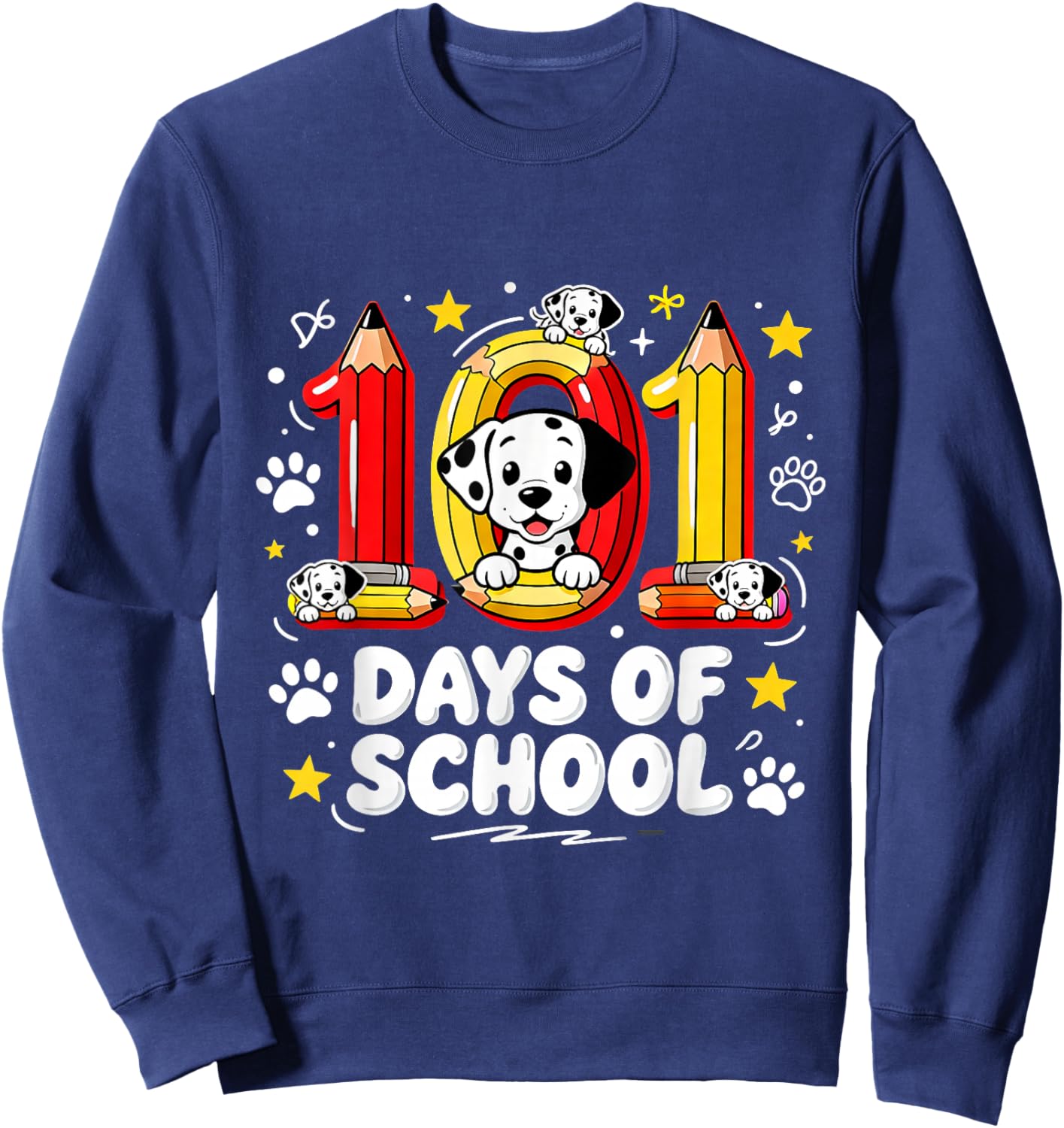 101 Days of School Cute Puppy Classroom Design Sweatshirt - Sweatshirt | Navy