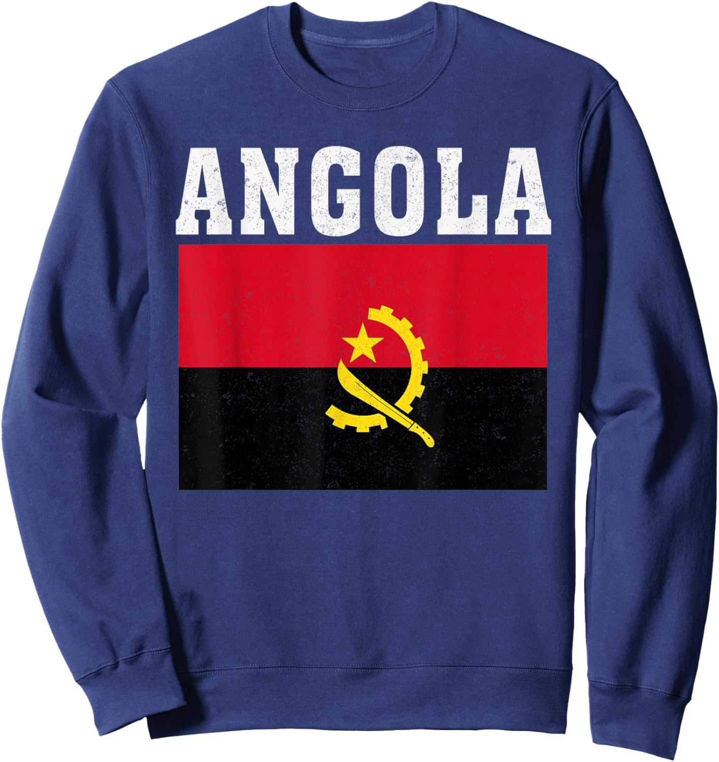 Angola Flag Patriotic National Roots Souvenir Sweatshirt - Sweatshirt | Navy