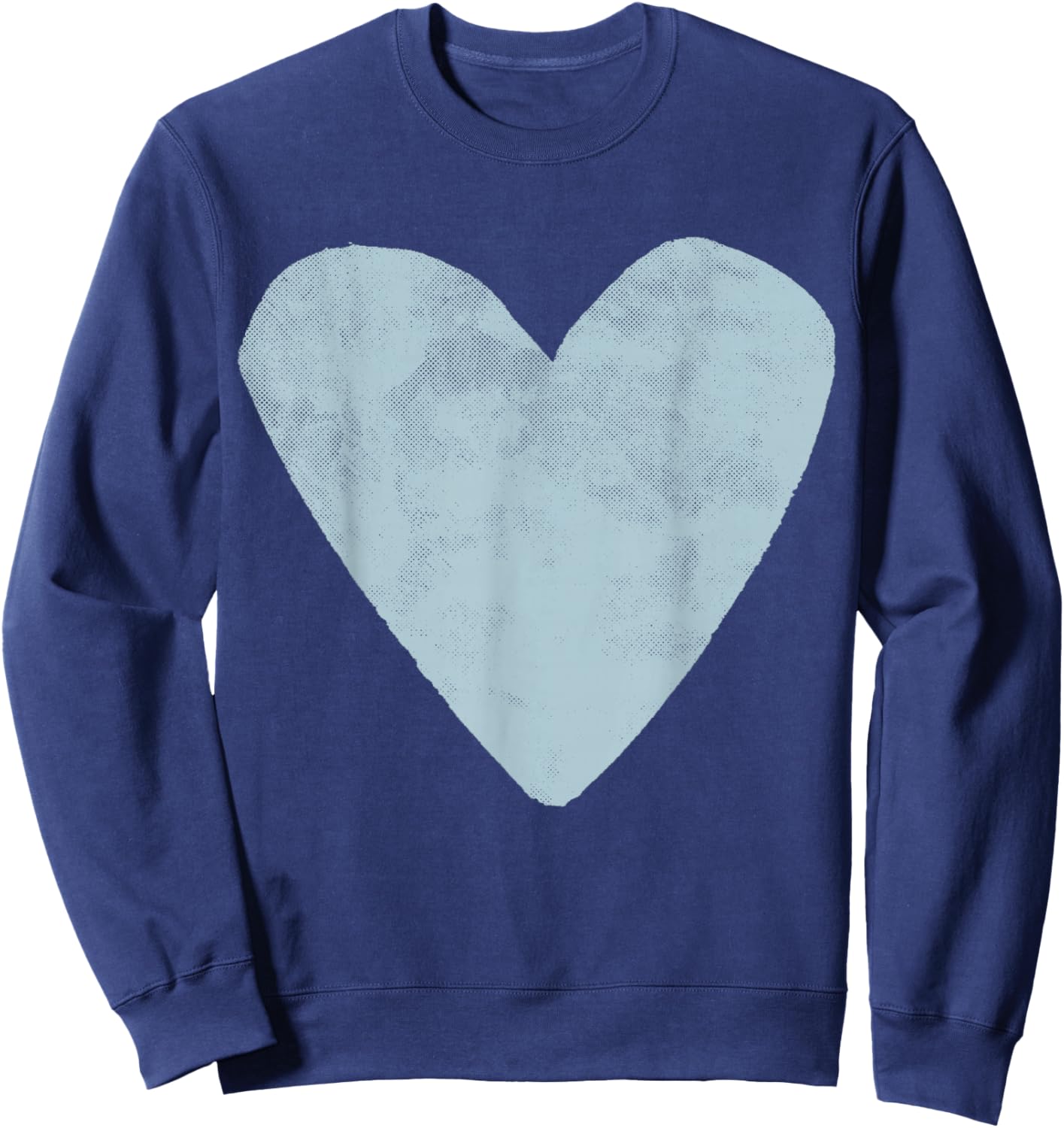Cute Valentines Day Designer Heart Pastel Blue Valentine Sweatshirt - Sweatshirt | Navy